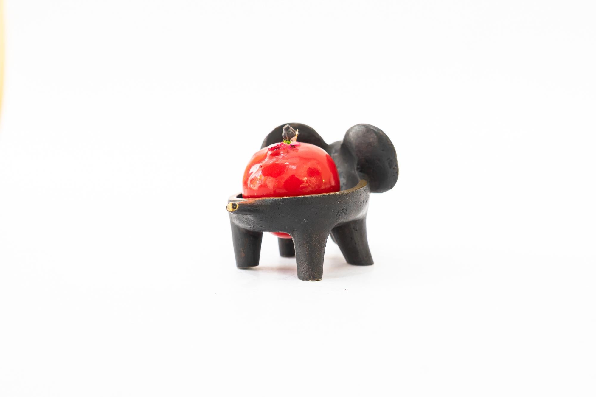 Blackened Walter Bosse candle holder shows a elephant vienna around 1950s For Sale
