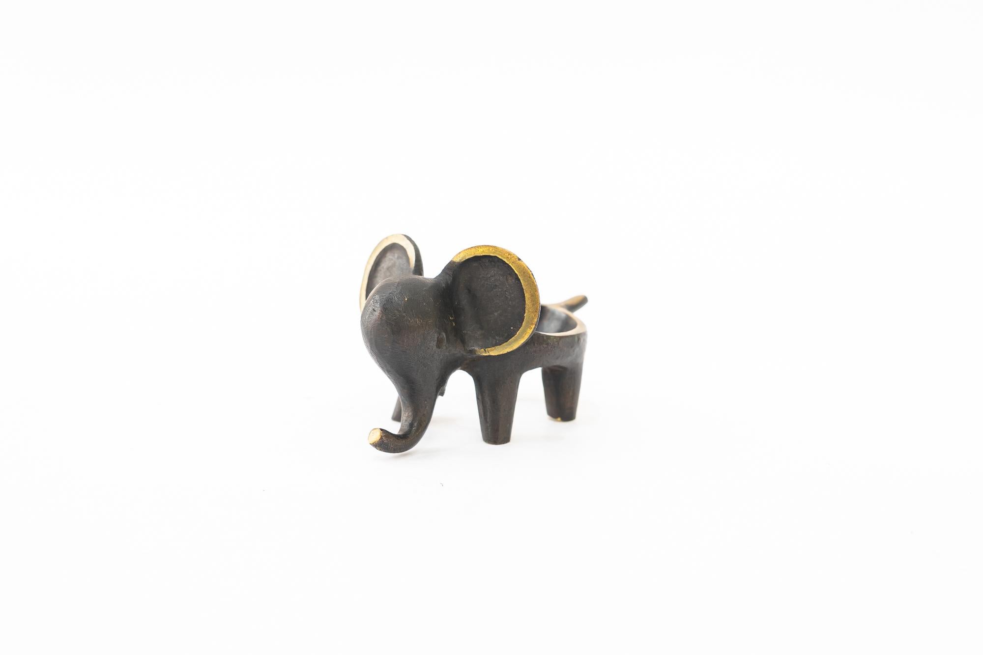 Brass Walter Bosse candle holder shows a elephant vienna around 1950s For Sale