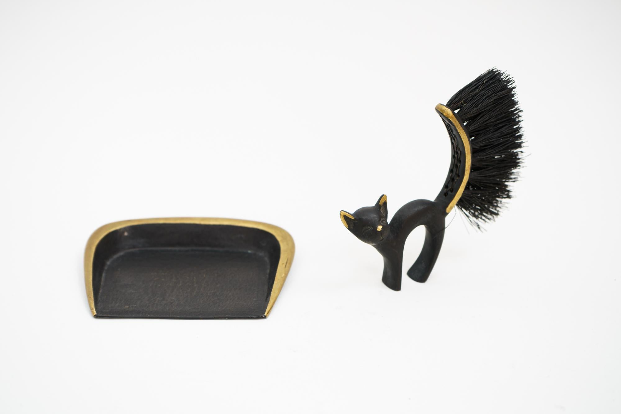 Austrian Walter Bosse Cat Crumbs Table Cleaning Set for Hertha Baller, Austria, 1950s For Sale
