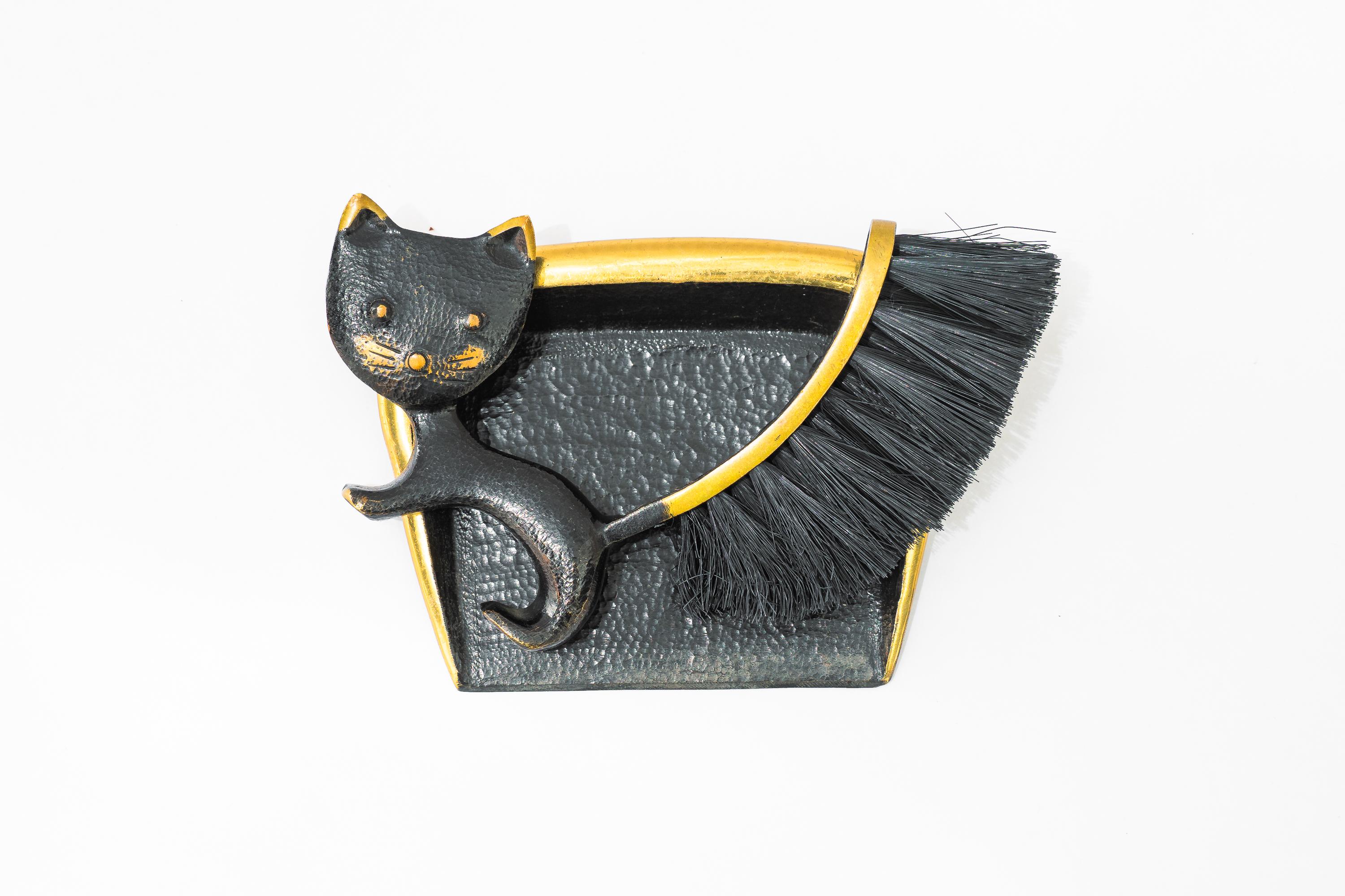 Walter Bosse Katzenkrümel-Tischreinigungs-Set für Hertha Baller, Österreich, 1950er Jahre (Messing) im Angebot