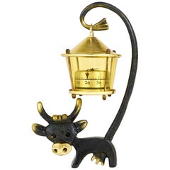 Walter Bosse Cow Figurine with Thermometer by Herta Baller, Austria, 1950s