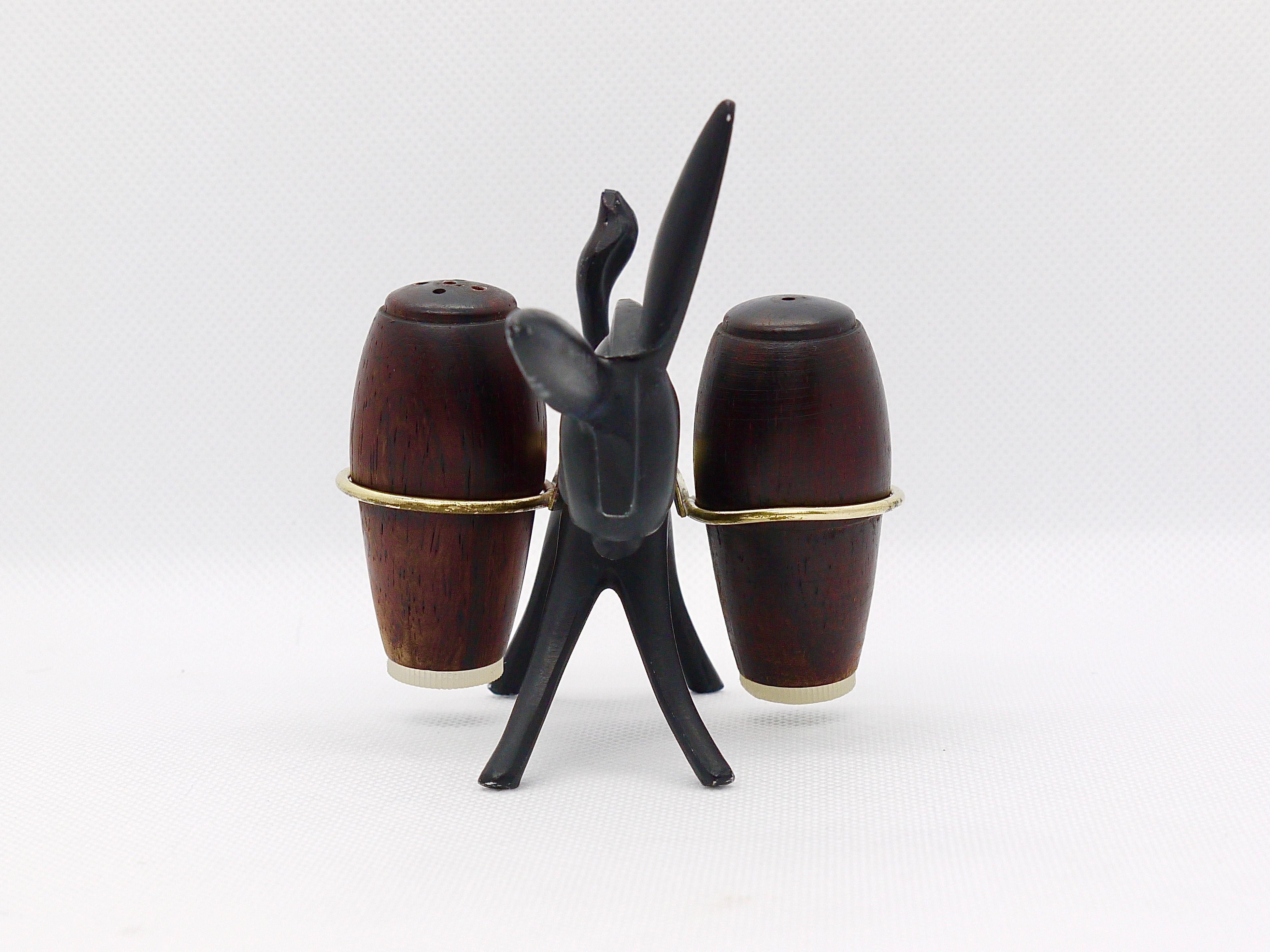 Walter Bosse Donkey Salt and Pepper Shaker Set, Herta Baller, Austria, 1950s In Good Condition For Sale In Vienna, AT