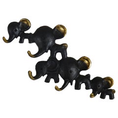 Walter Bosse Elephant Brass Key Hanger by Herta Baller, Austria, 1950s