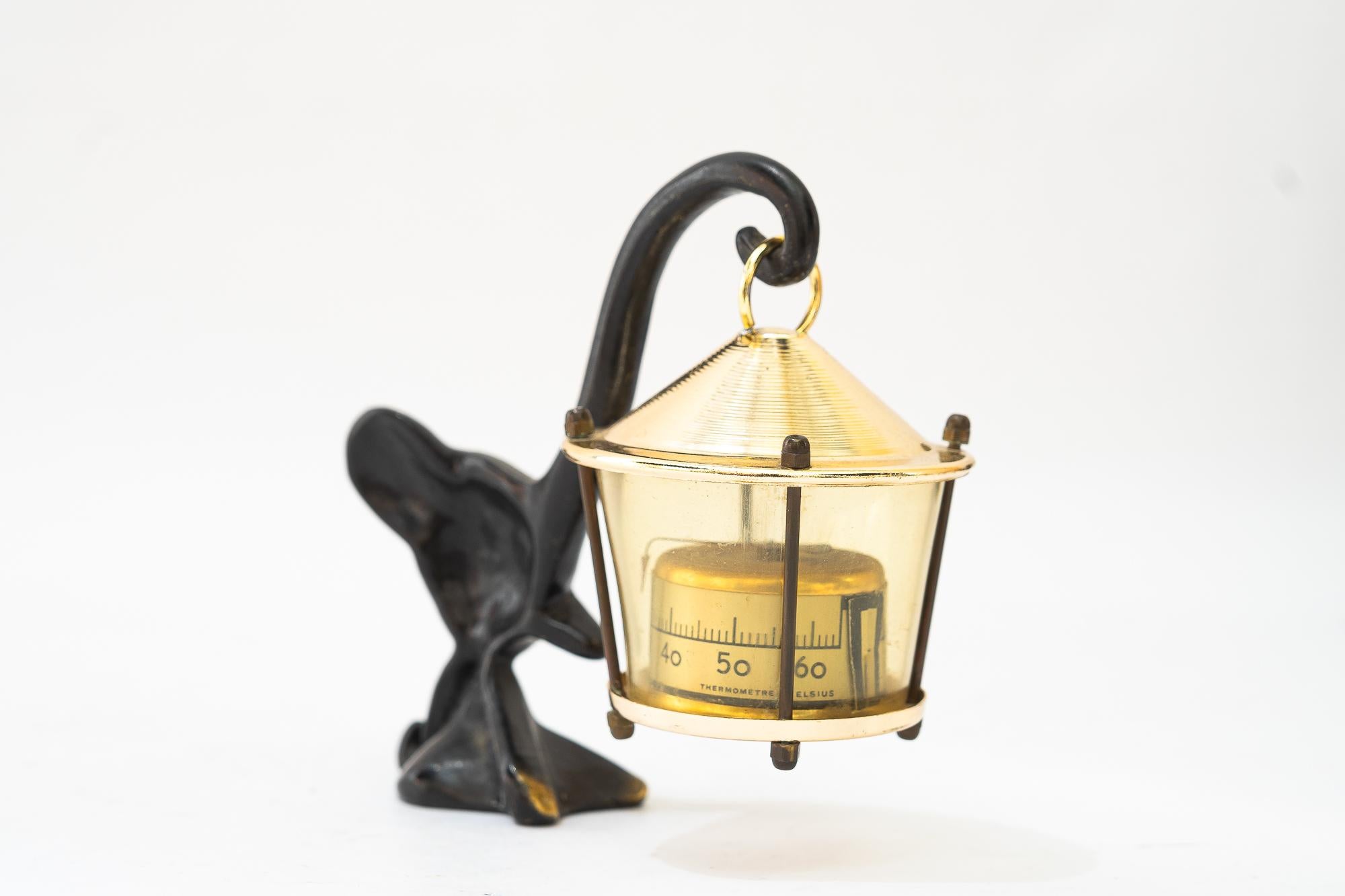Mid-Century Modern Walter Bosse Elephant Figurine with Thermometer, Baller Austria, 1950s For Sale
