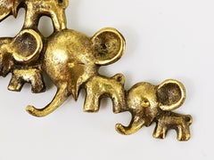 Walter Bosse Elephants Brass Key Hanger by Herta Baller, Austria, 1950s