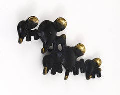 Porte-clefs en laiton à l'éléphant de Walter Bosse par Herta Baller, Autriche, années 1950