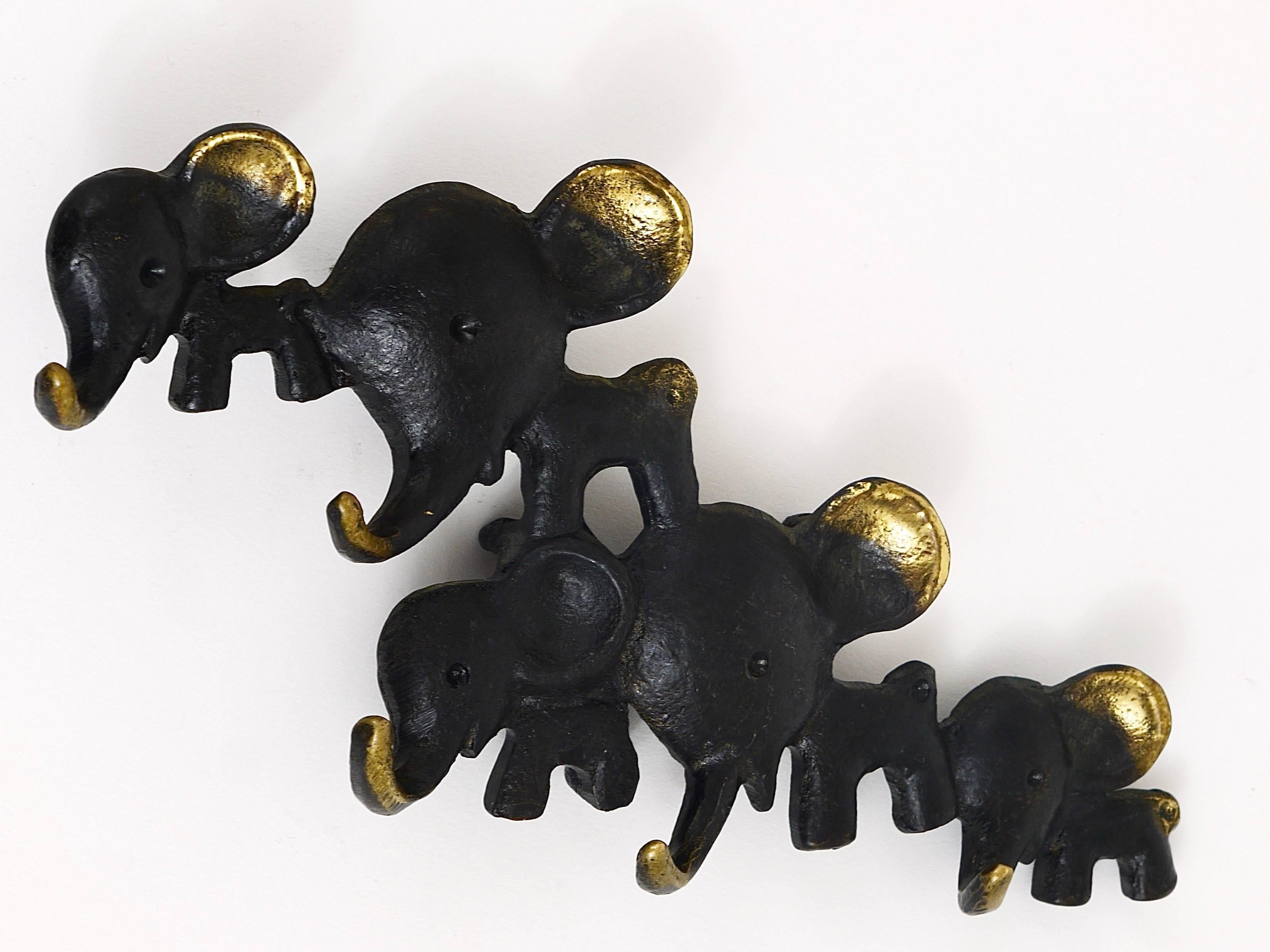 Walter Bosse Schlüsselanhänger aus Messing mit Elefantenmotiv von Herta Baller, Österreich, 1950er Jahre (Moderne der Mitte des Jahrhunderts) im Angebot