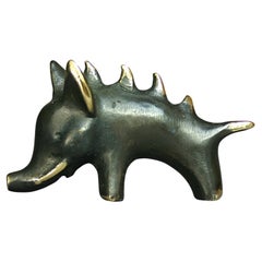 Figurine Walter Bosse BOAR laiton patiné Nouveau Vienne Autriche