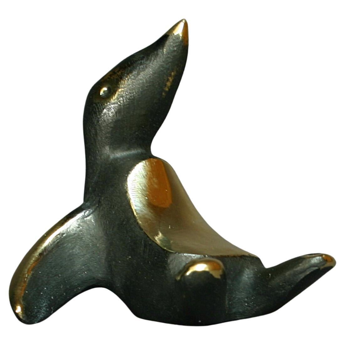 Walter Bosse figurine Penguin brass patinated new Vienna Austria For Sale