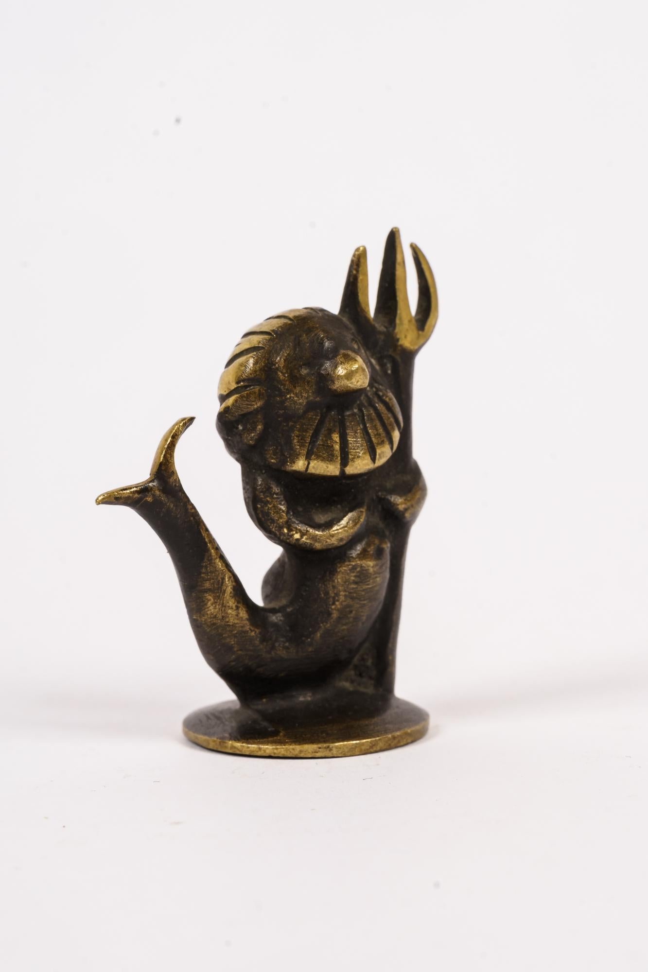 Mid-Century Modern Walter Bosse Figurine Shows the Neptune Sea God, circa 1950s 'Marked on Bottom' For Sale