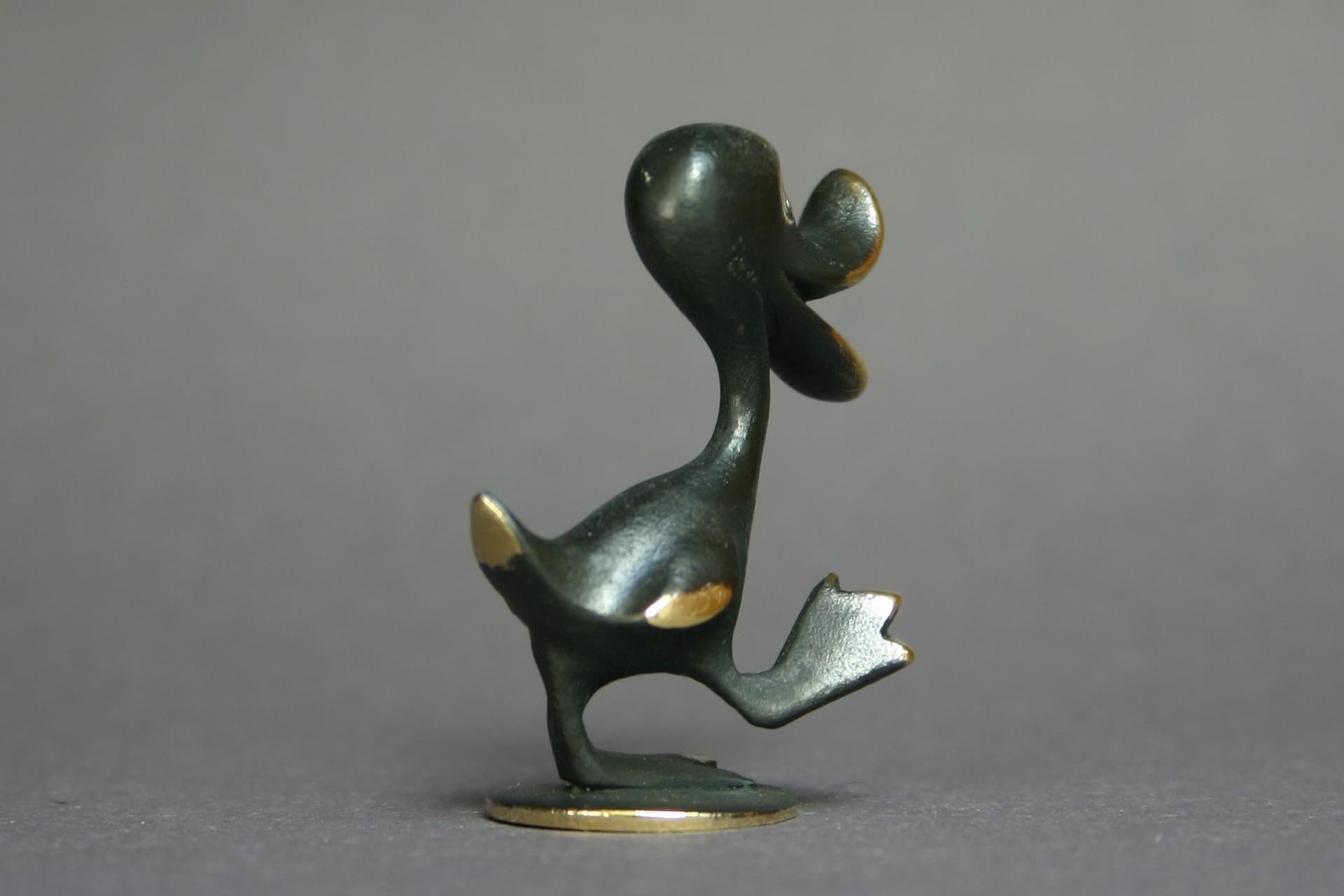 Austrian Walter Bosse figurines Duck brass patinated new Vienna Austria For Sale