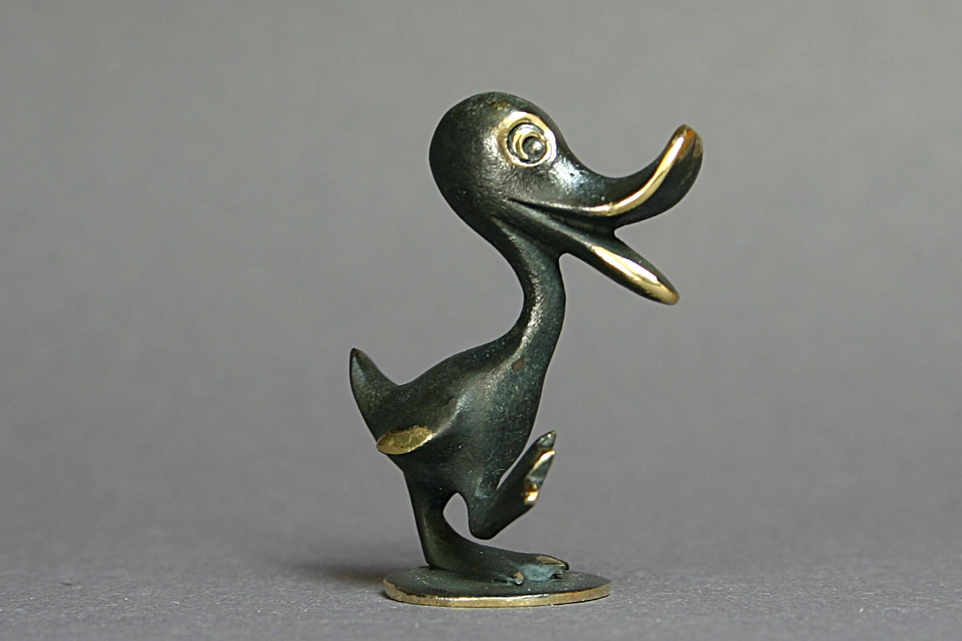 Patinated Walter Bosse figurines Duck brass patinated new Vienna Austria For Sale