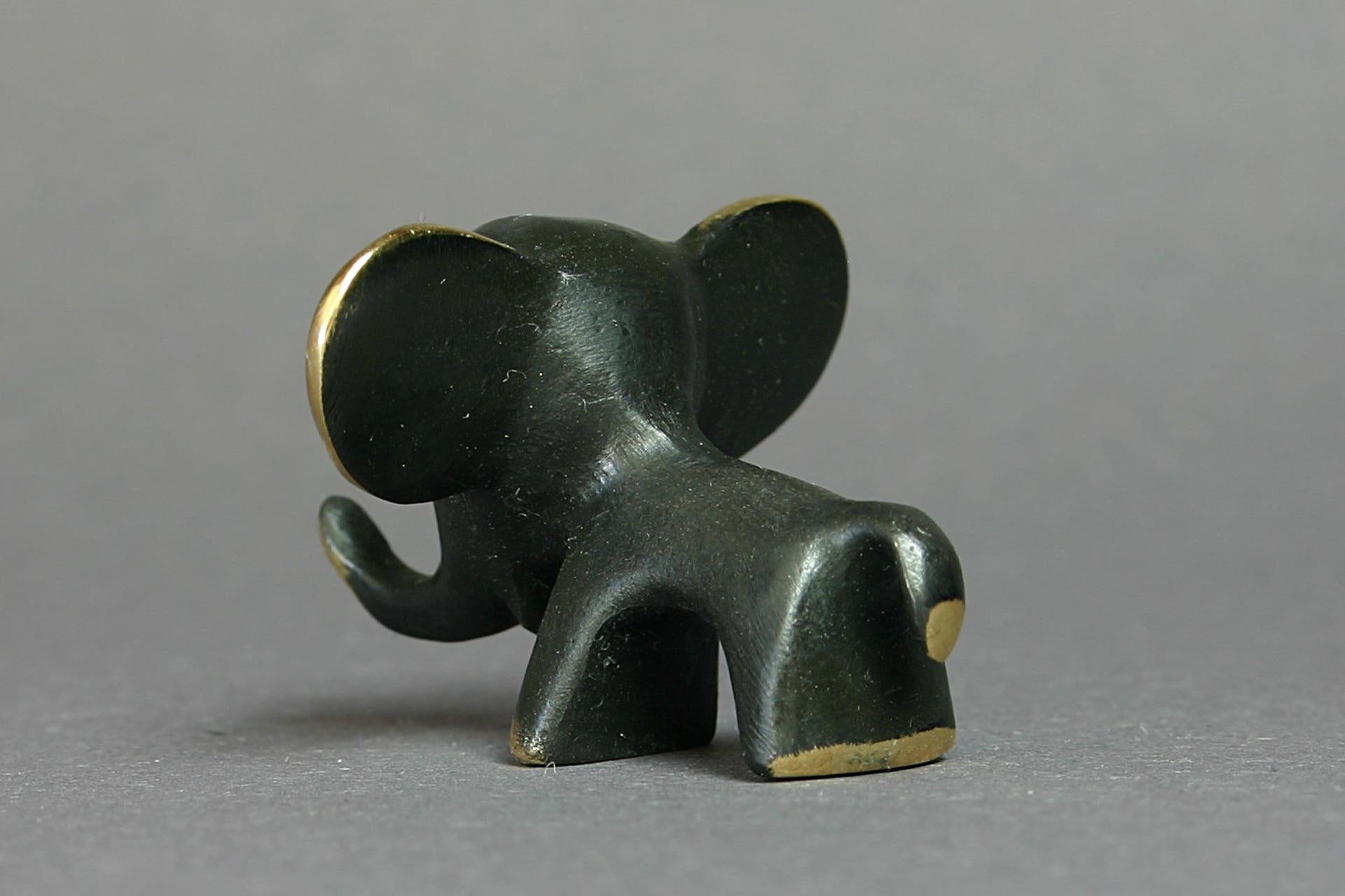 Mid-Century Modern Walter Bosse figurines Elephant brass patinated new Vienna Austria