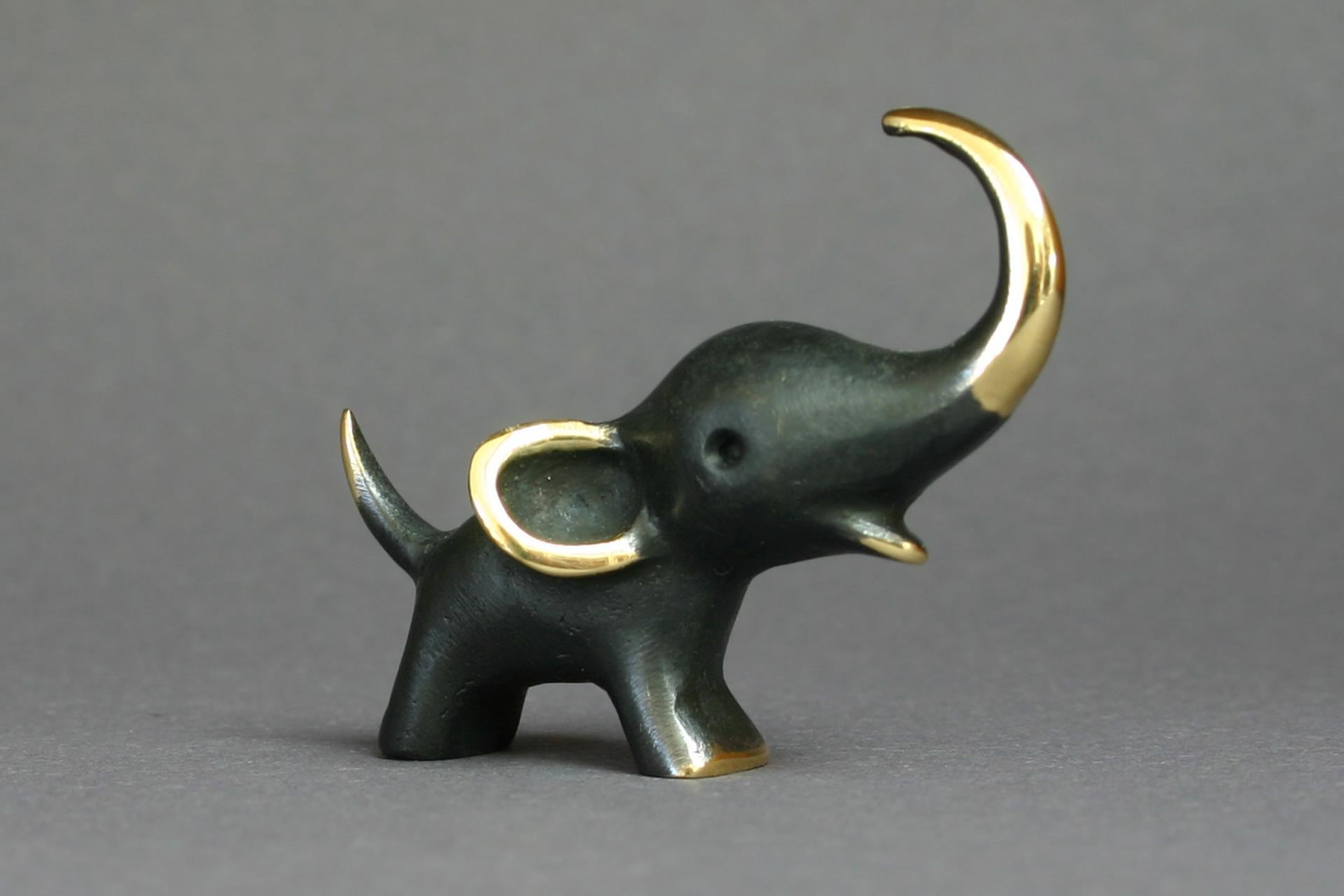 Mid-Century Modern Walter Bosse figurines Elephant brass patinated new Vienna Austria For Sale