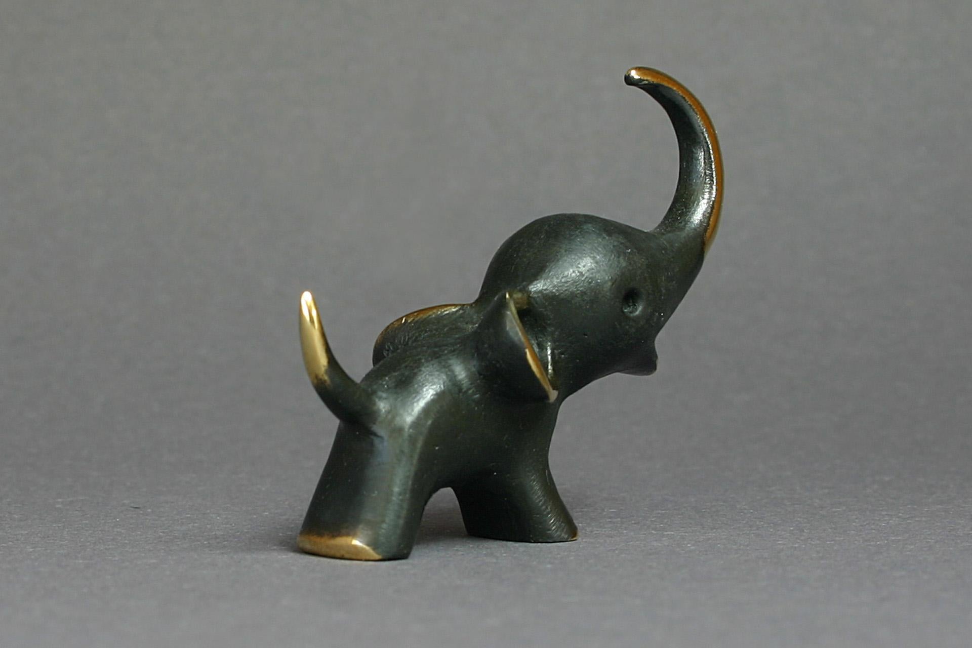 Patinated Walter Bosse figurines Elephant brass patinated new Vienna Austria For Sale