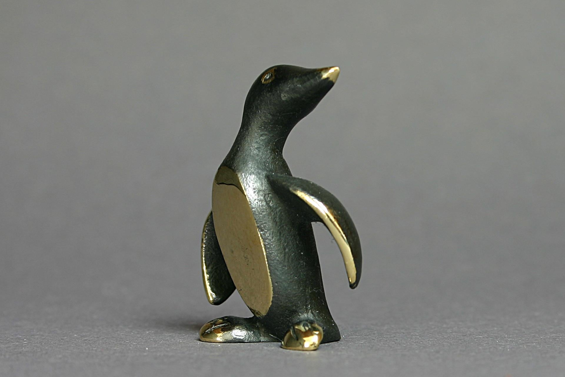 Mid-Century Modern Walter Bosse figurines Penguin brass patinated new Vienna Austria