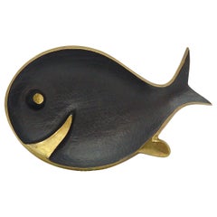 Ciotola o posacenere in ottone di Walter Bosse Fish, Herta Baller, anni '50