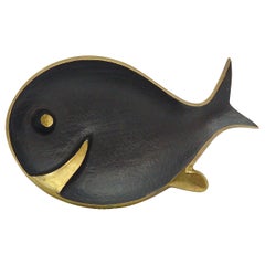 Walter Bosse Fish Midcentury Brass Ashtray or Bowl, Herta Baller, 1950s