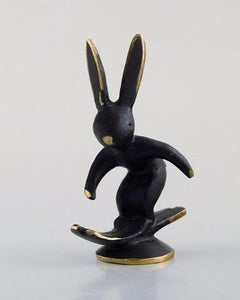 Walter Bosse, for Herta Baller, "Black gold line" Hare Skiing in Bronze, 1950s