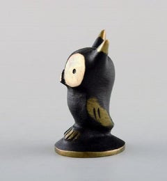 Walter Bosse, for Herta Baller, "Black Gold Line" Owl in Bronze, 1950s