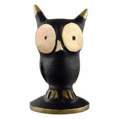 Walter Bosse, for Herta Baller, "Black Gold Line" Owl in Bronze, 1950s