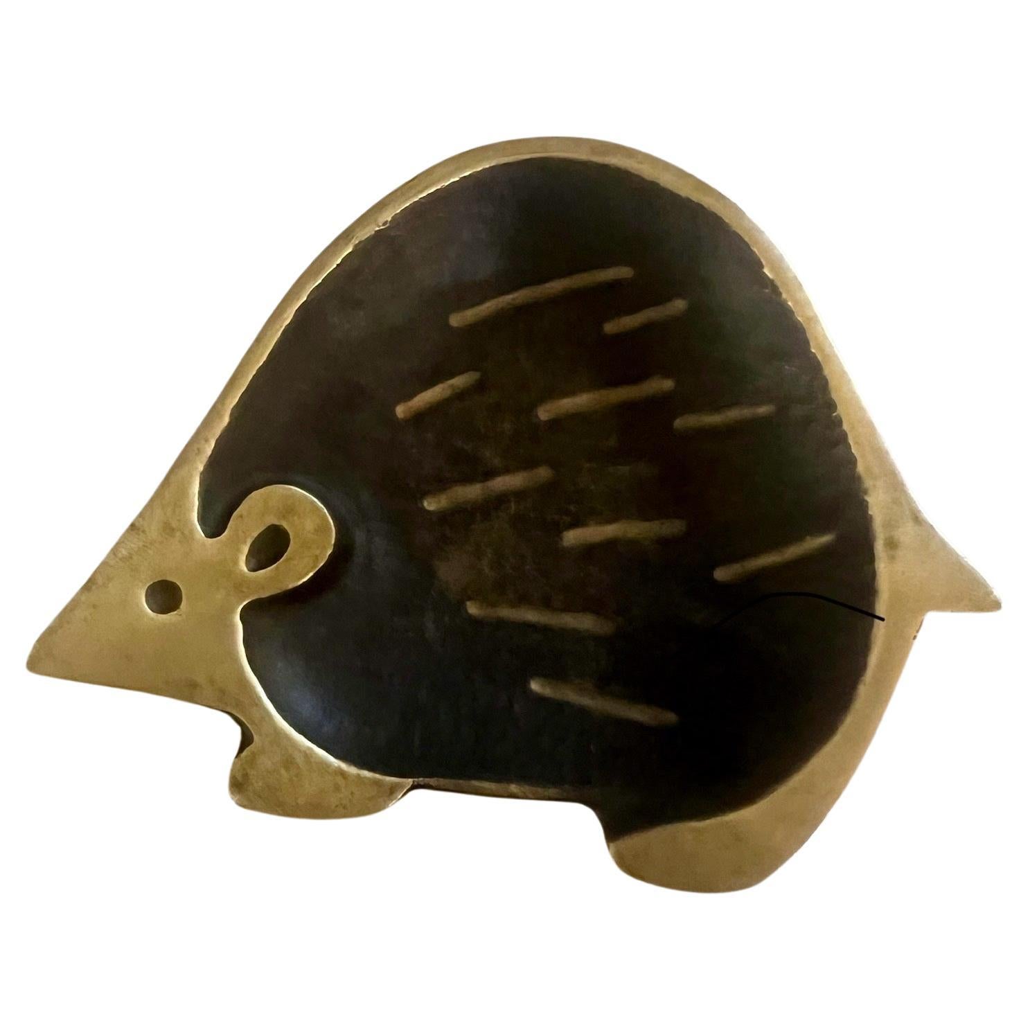 Walter Bosse, for Herta Baller, "Black Gold Line" Porcupine in Bronze, 1950s For Sale