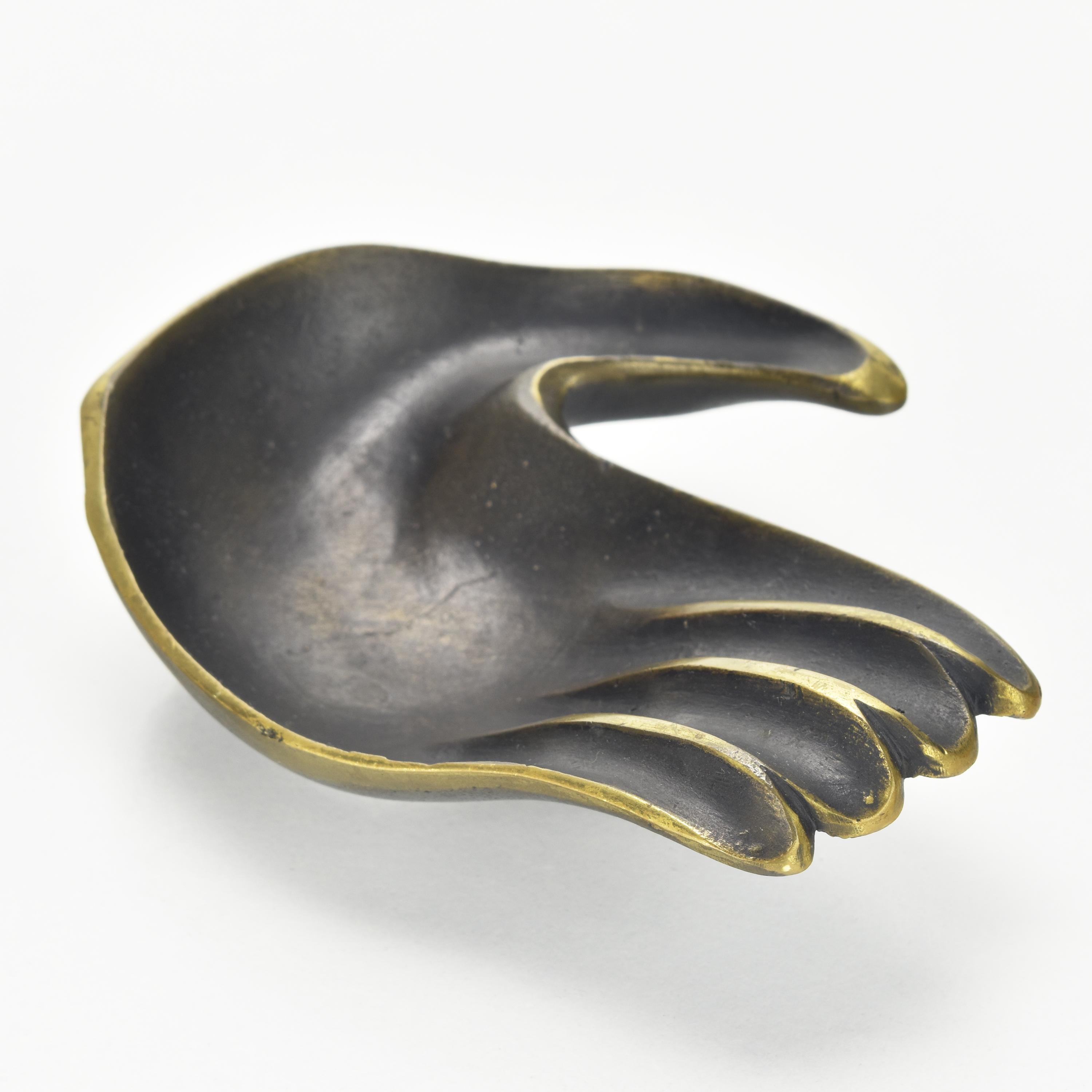 Mid-20th Century Walter Bosse Hand Sculpture Figurative Ashtray Pin Dish Vide Poche c. 1950s For Sale