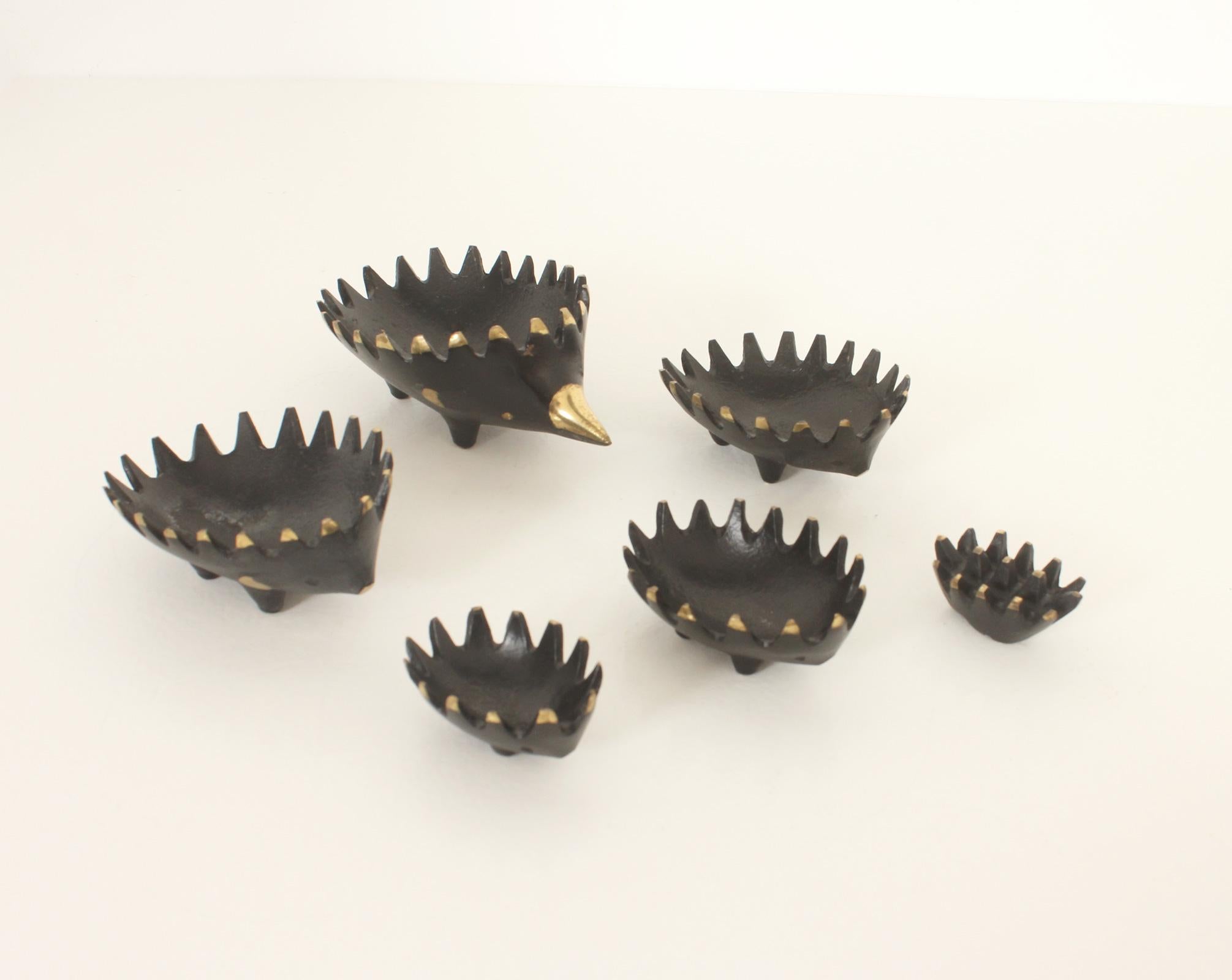 Walter Bosse Hedgehog Stackable Ashtray Set for Bertha Baller, 1955 For Sale 3