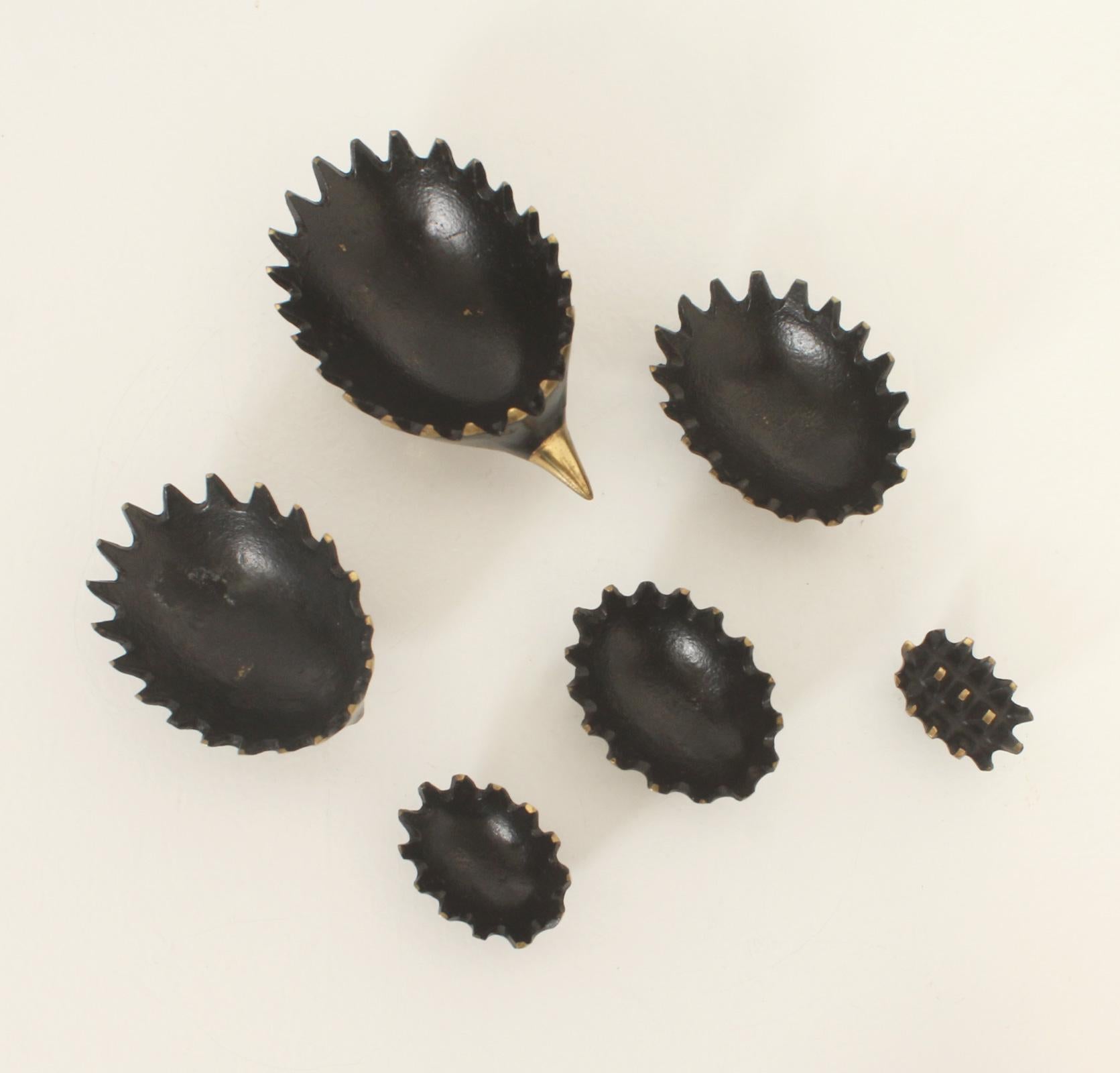 Walter Bosse Hedgehog Stackable Ashtray Set for Bertha Baller, 1955 For Sale 4