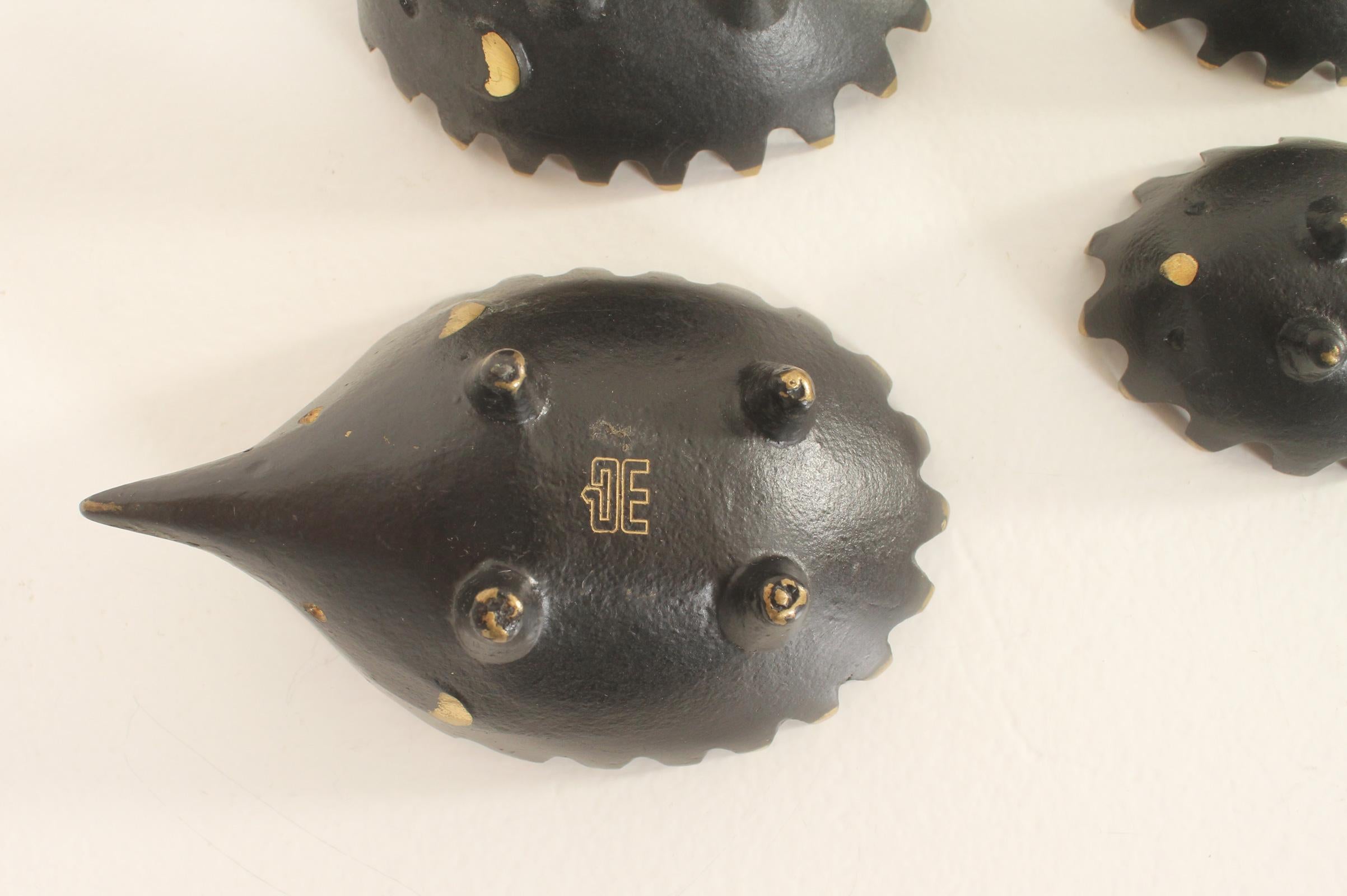 Walter Bosse Hedgehog Stackable Ashtray Set for Bertha Baller, 1955 For Sale 2