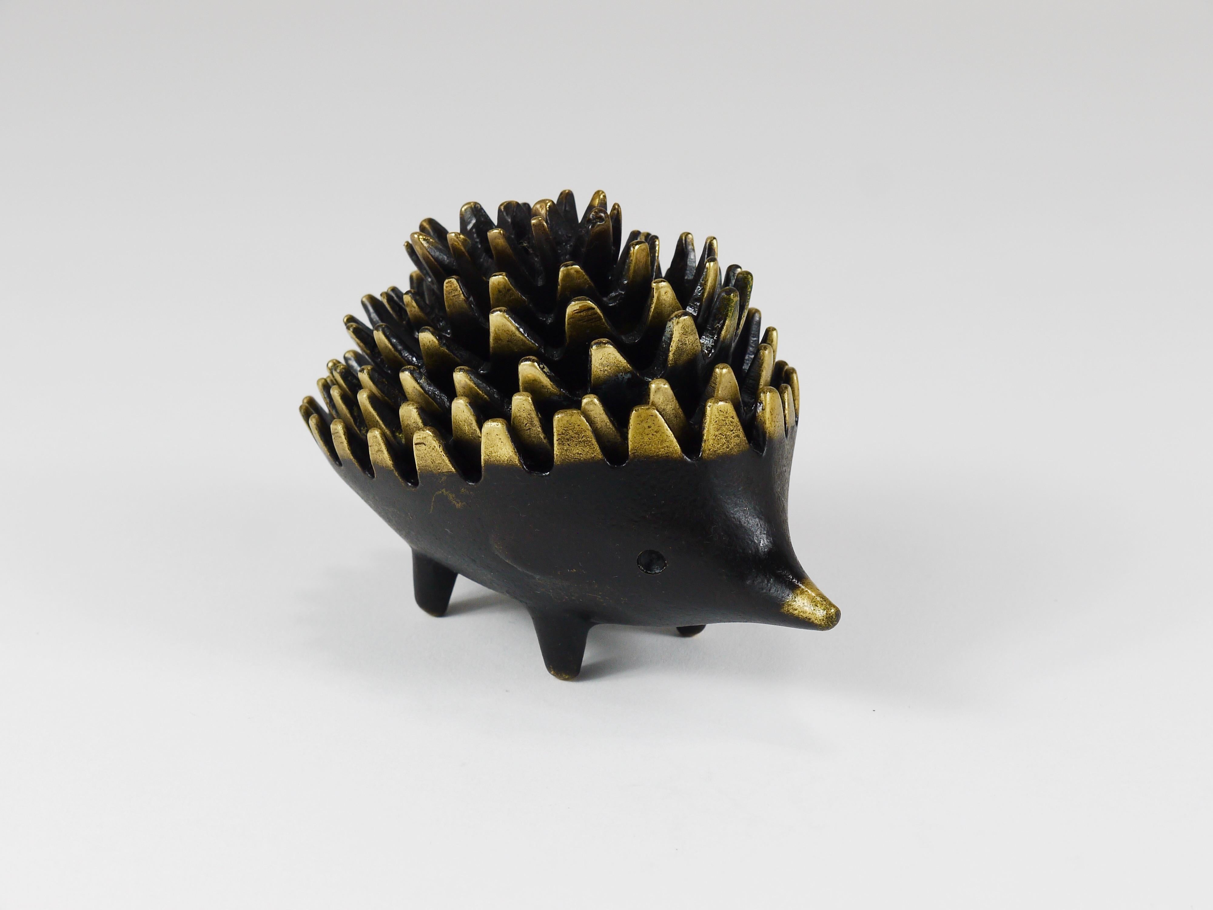 Walter Bosse Hedgehog Stackable Brass Ashtrays, Herta Baller, Austria, 1950s 4