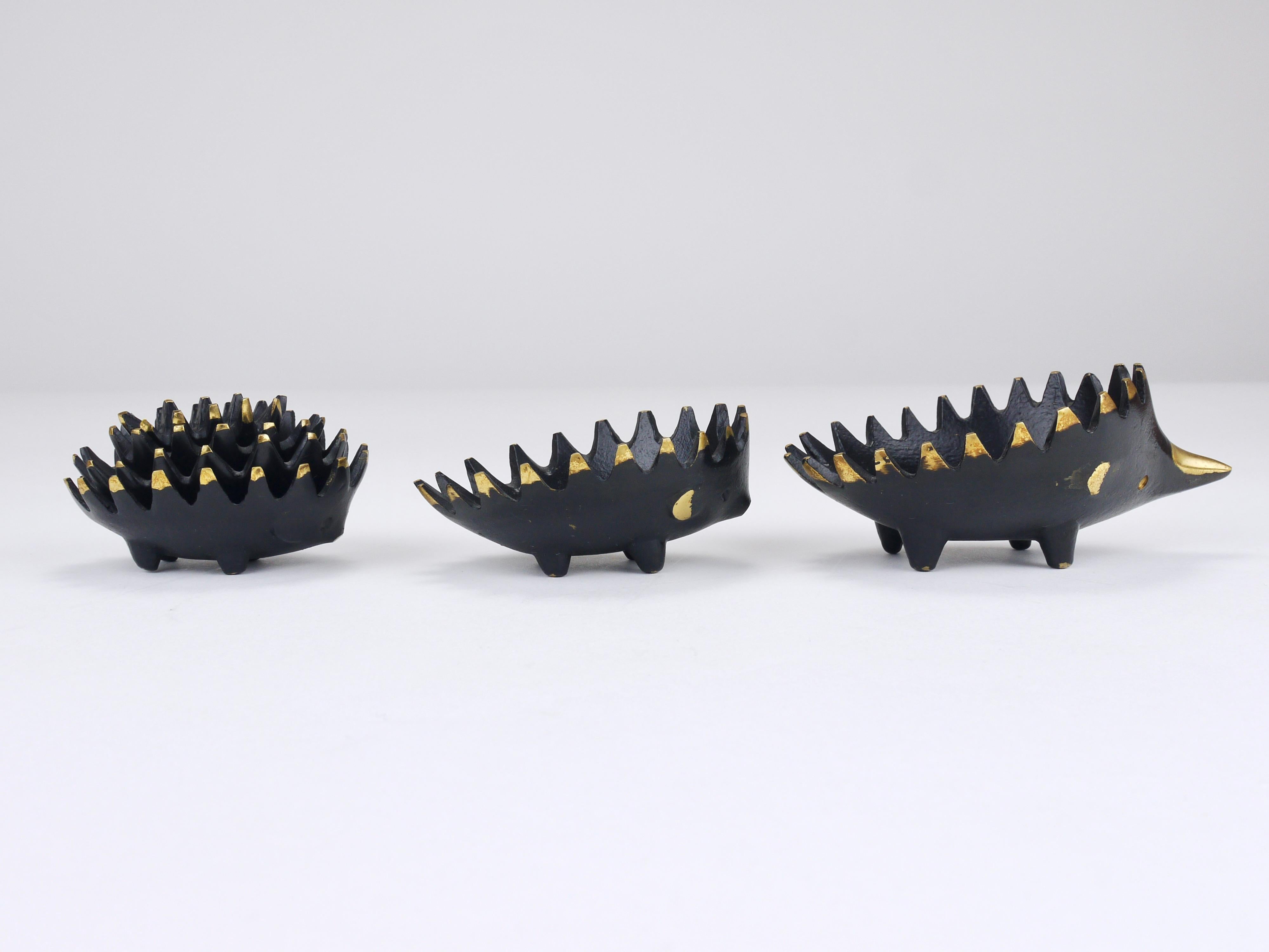 Posacenere impilabile in ottone Walter Bosse Hedgehog, Herta Baller, Austria, anni '50 in vendita 4