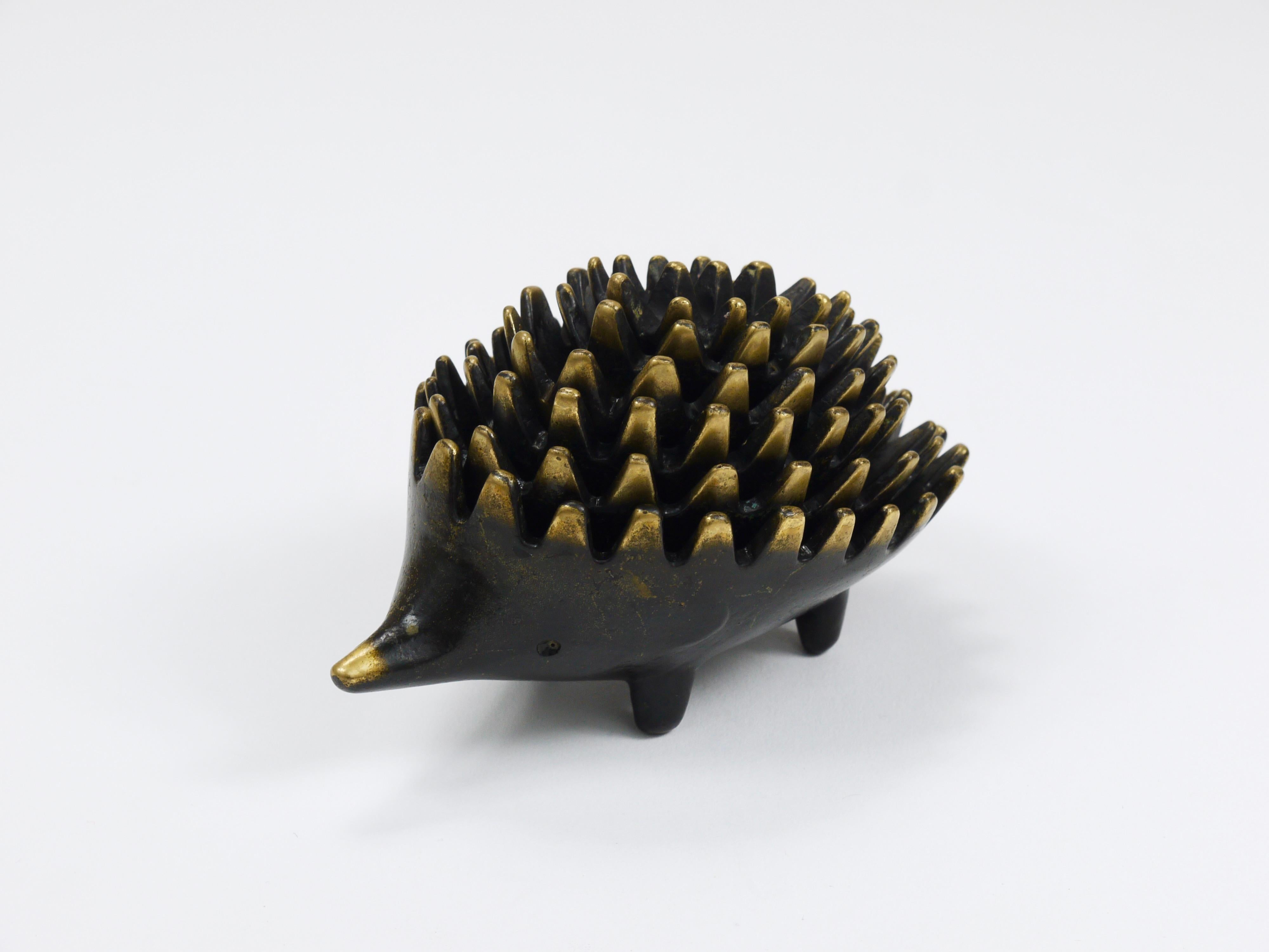 Walter Bosse Hedgehog Stackable Brass Ashtrays, Herta Baller, Austria, 1950s For Sale 6