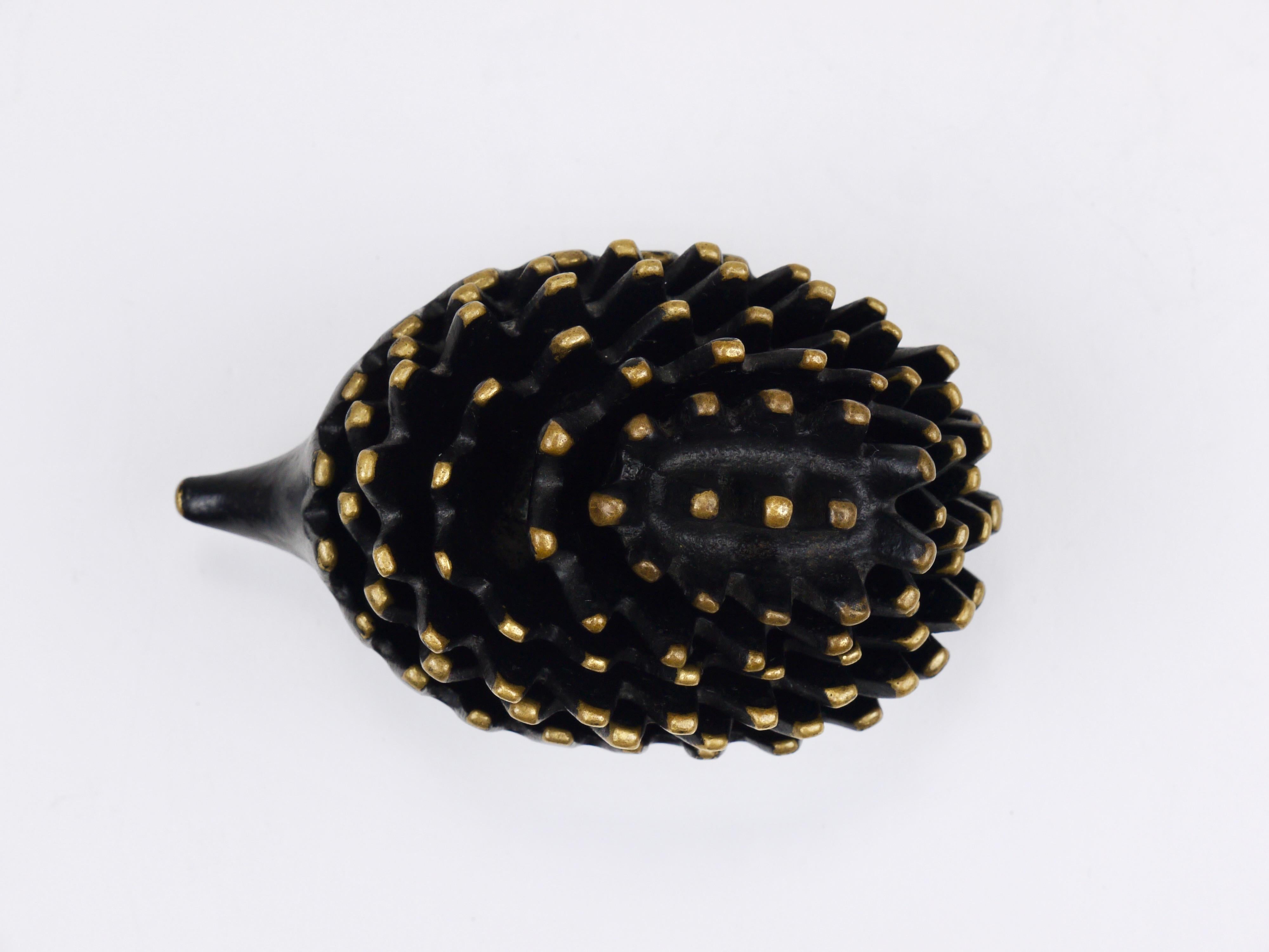 Walter Bosse Hedgehog Stackable Brass Ashtrays, Herta Baller, Austria, 1950s For Sale 6