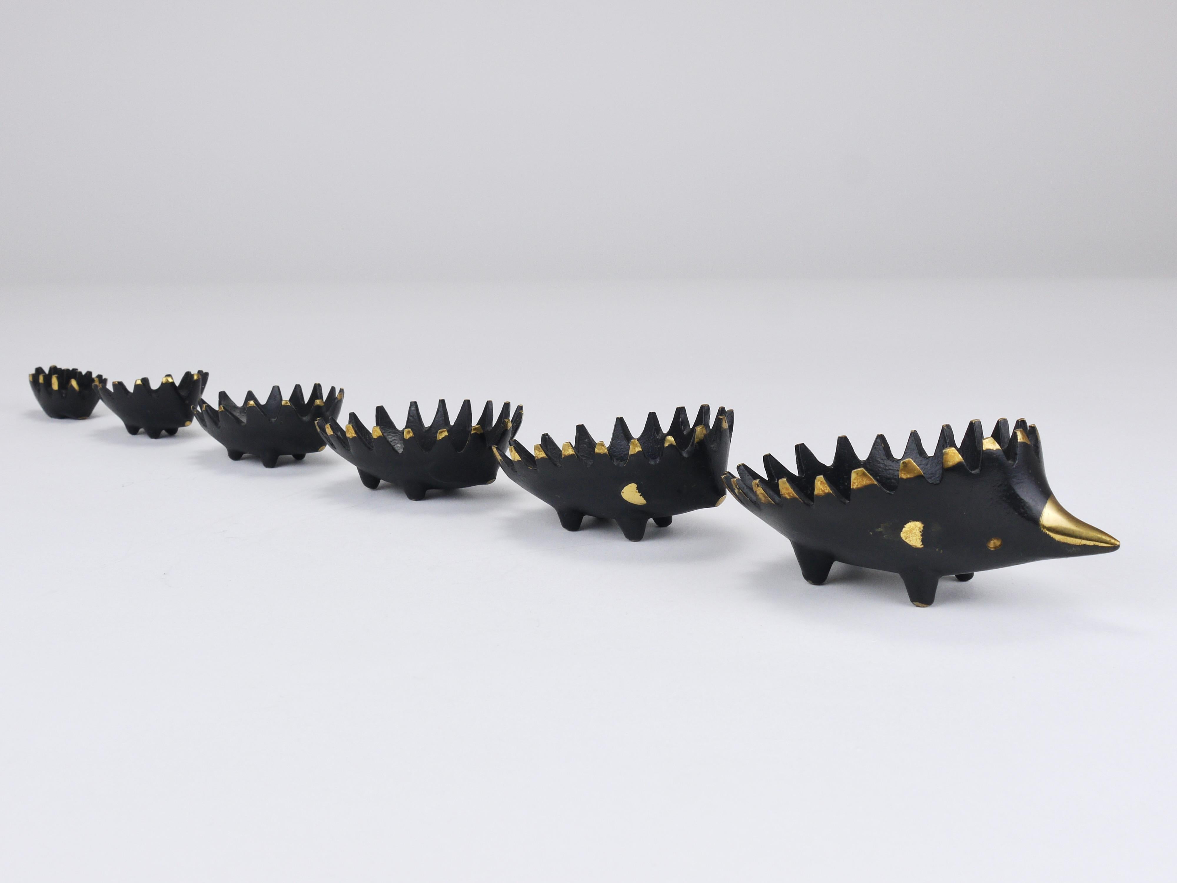 Posacenere impilabile in ottone Walter Bosse Hedgehog, Herta Baller, Austria, anni '50 in vendita 5