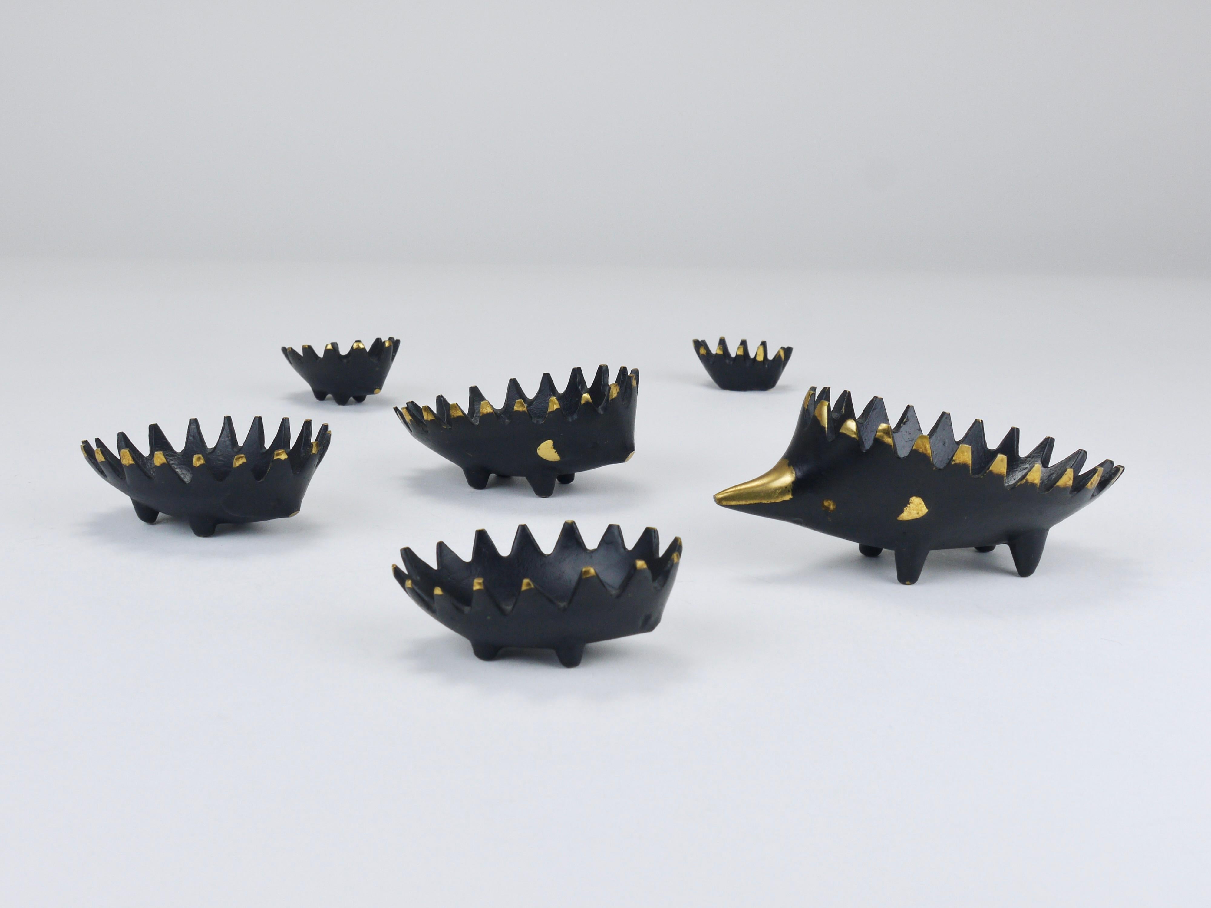 Posacenere impilabile in ottone Walter Bosse Hedgehog, Herta Baller, Austria, anni '50 in vendita 6