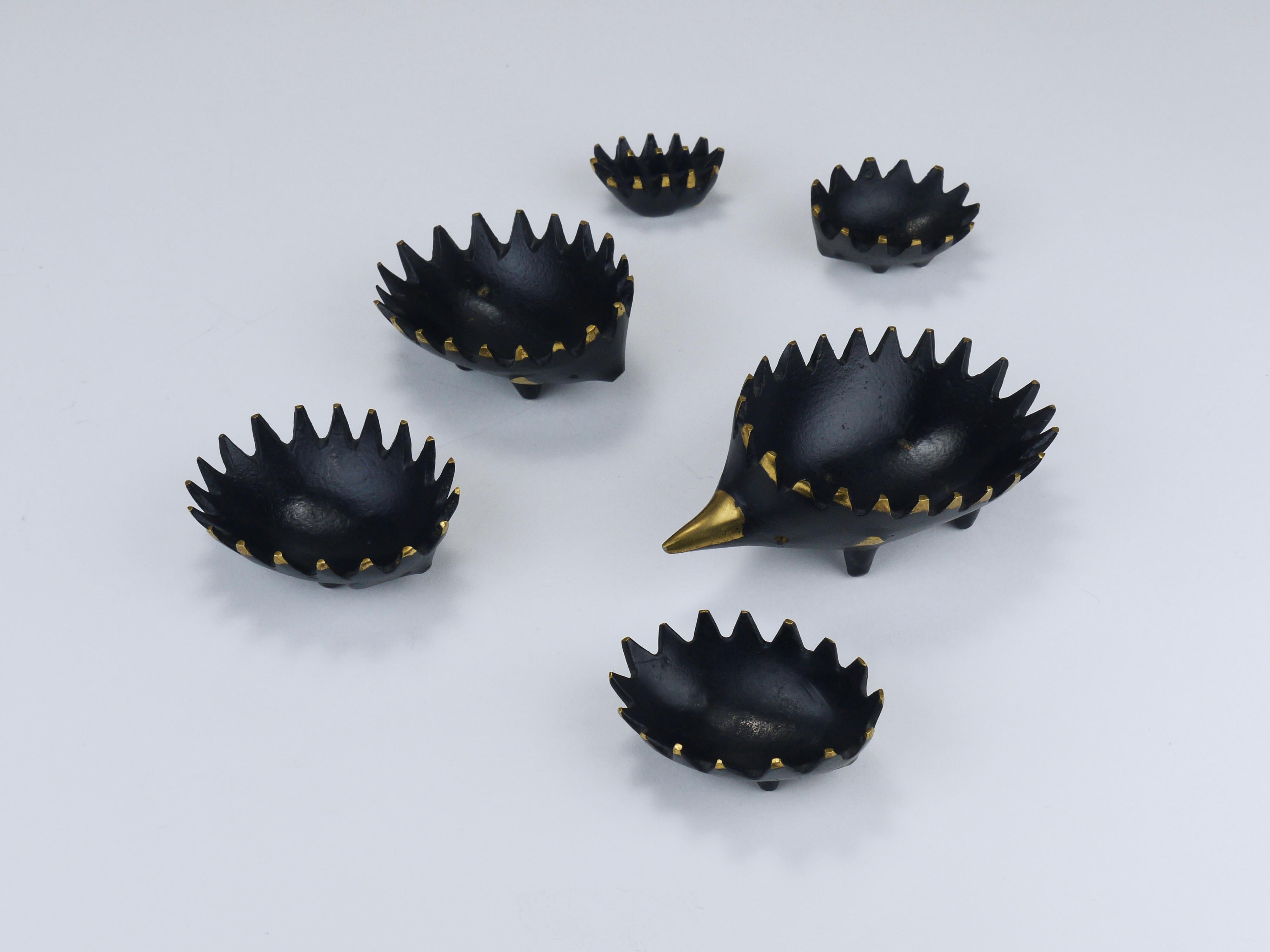 Posacenere impilabile in ottone Walter Bosse Hedgehog, Herta Baller, Austria, anni '50 in vendita 7