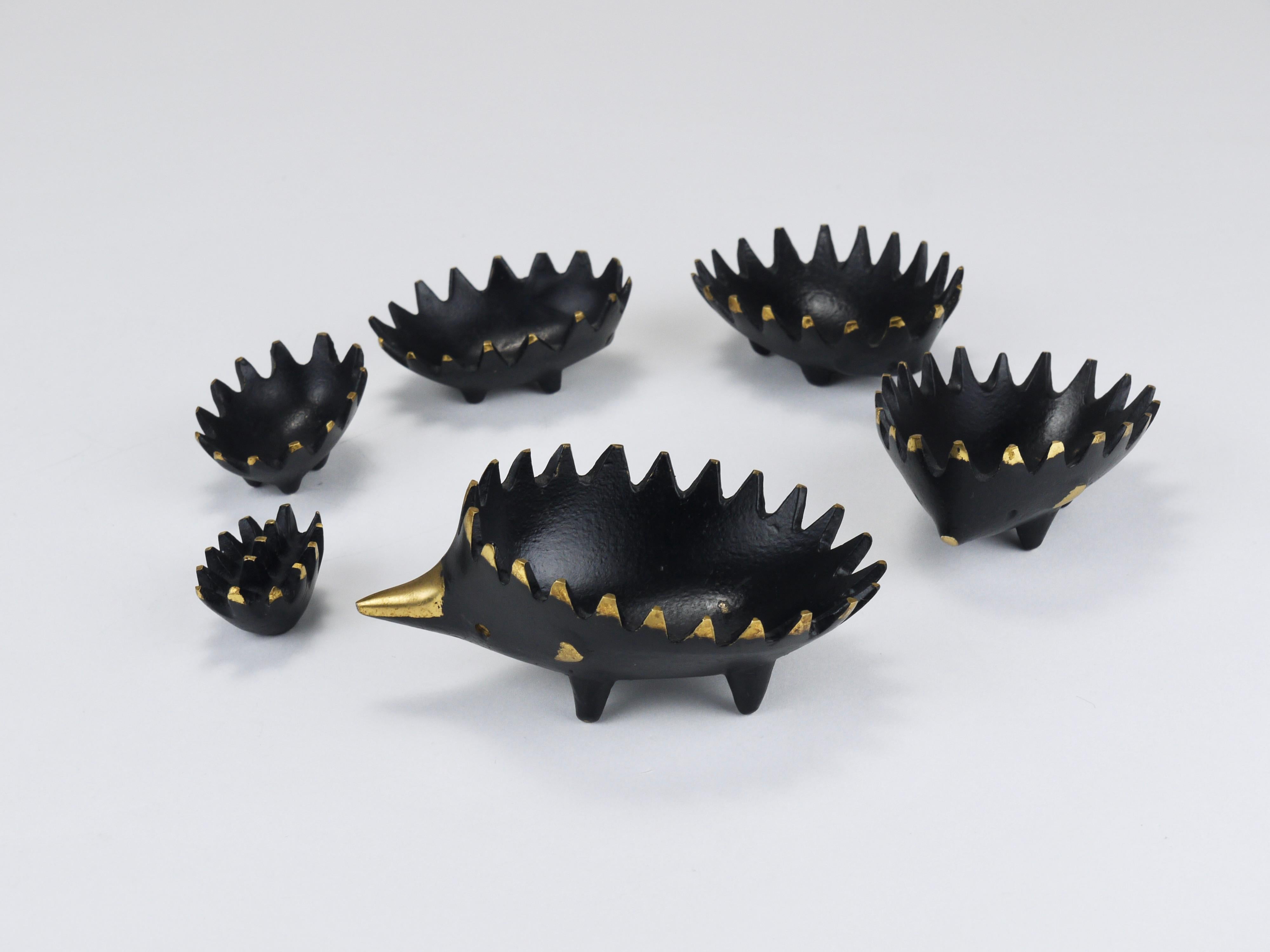 Posacenere impilabile in ottone Walter Bosse Hedgehog, Herta Baller, Austria, anni '50 in vendita 8