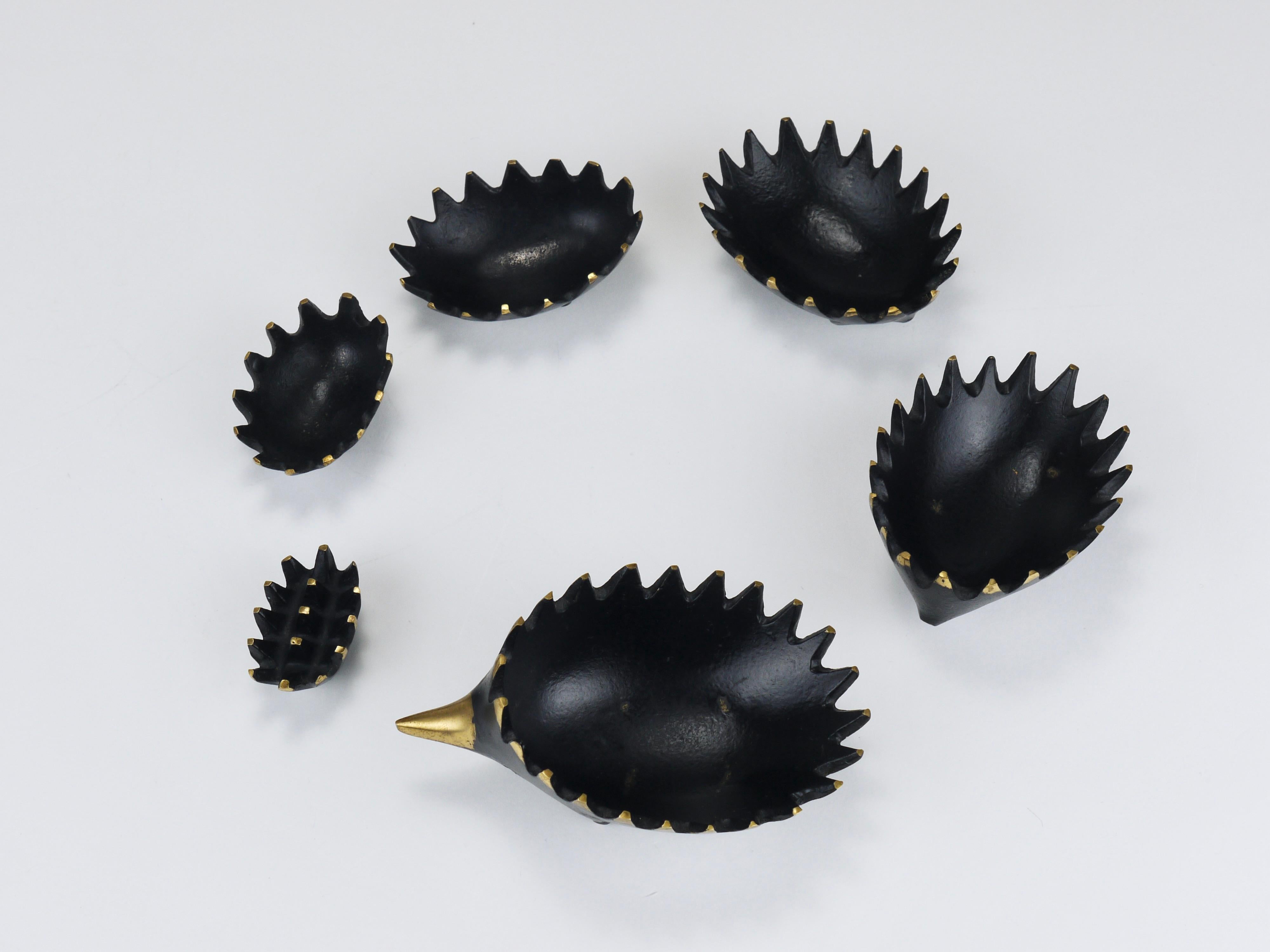 Posacenere impilabile in ottone Walter Bosse Hedgehog, Herta Baller, Austria, anni '50 in vendita 9