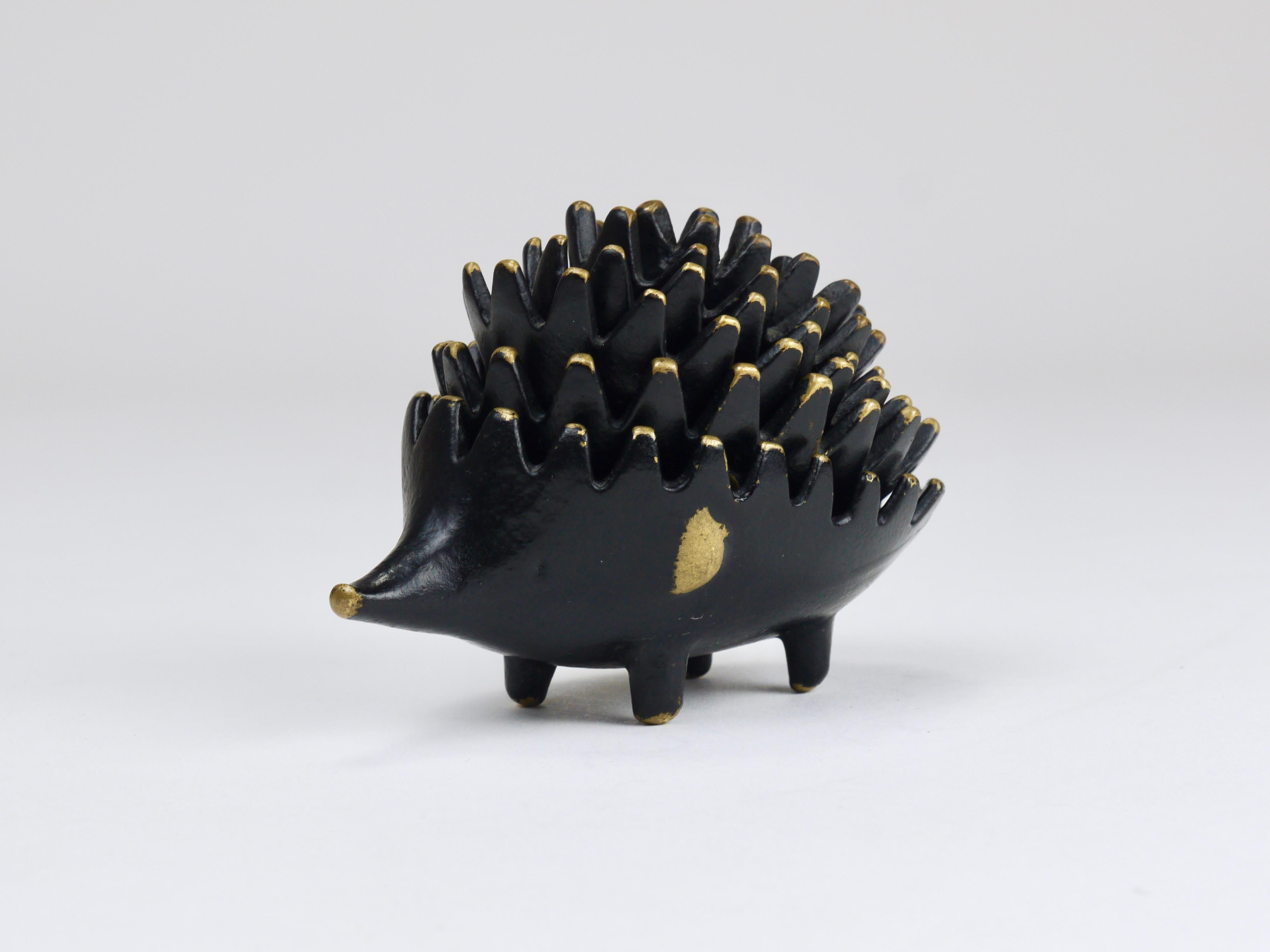 Austrian Walter Bosse Hedgehog Stackable Brass Ashtrays, Herta Baller, Austria, 1950s For Sale