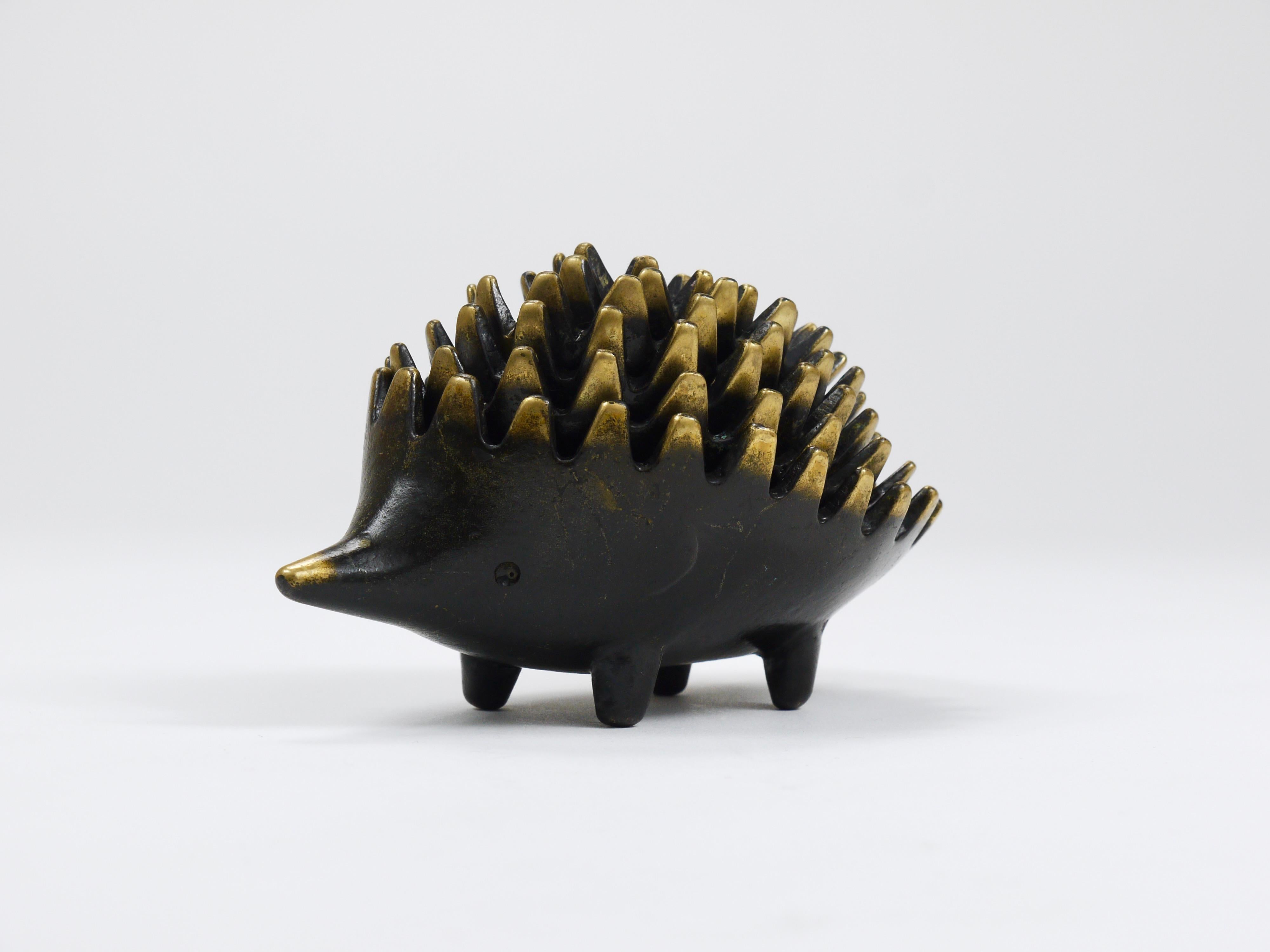 Walter Bosse Hedgehog Stackable Brass Ashtrays, Herta Baller, Austria, 1950s For Sale 1
