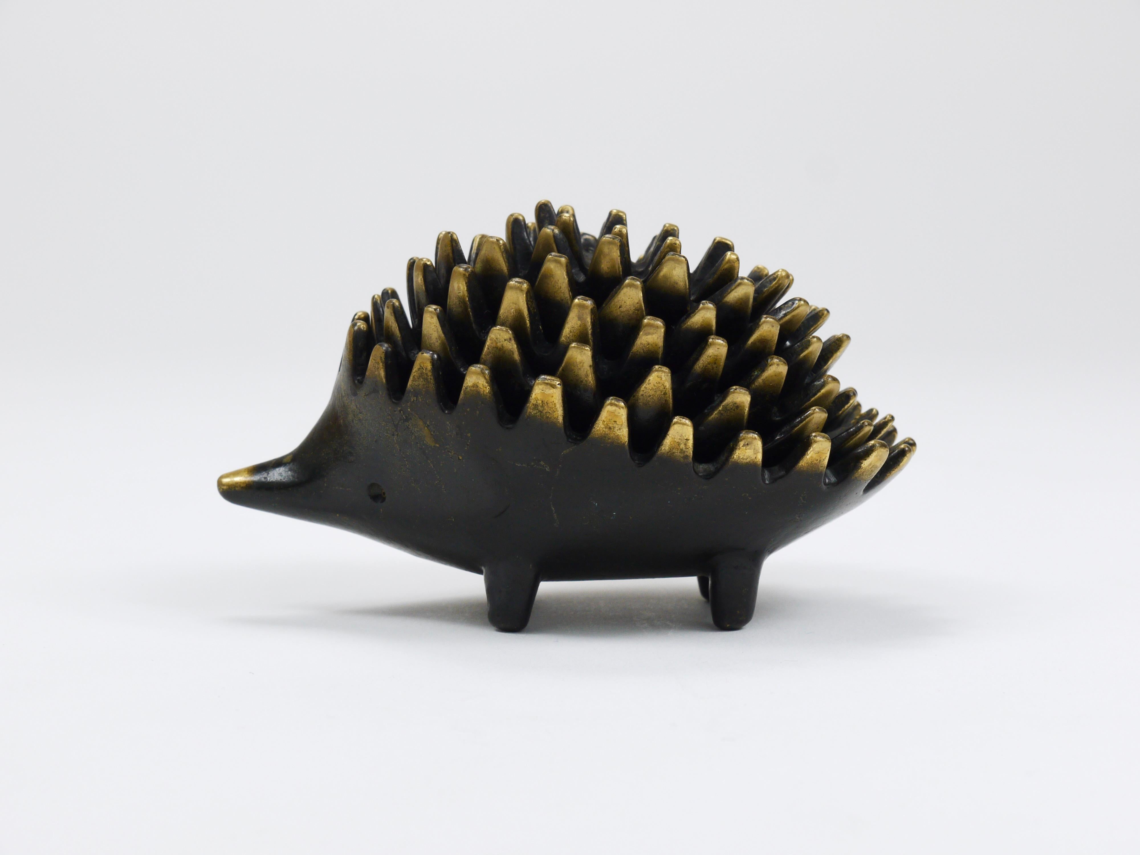 Walter Bosse Hedgehog Stackable Brass Ashtrays, Herta Baller, Austria, 1950s For Sale 3