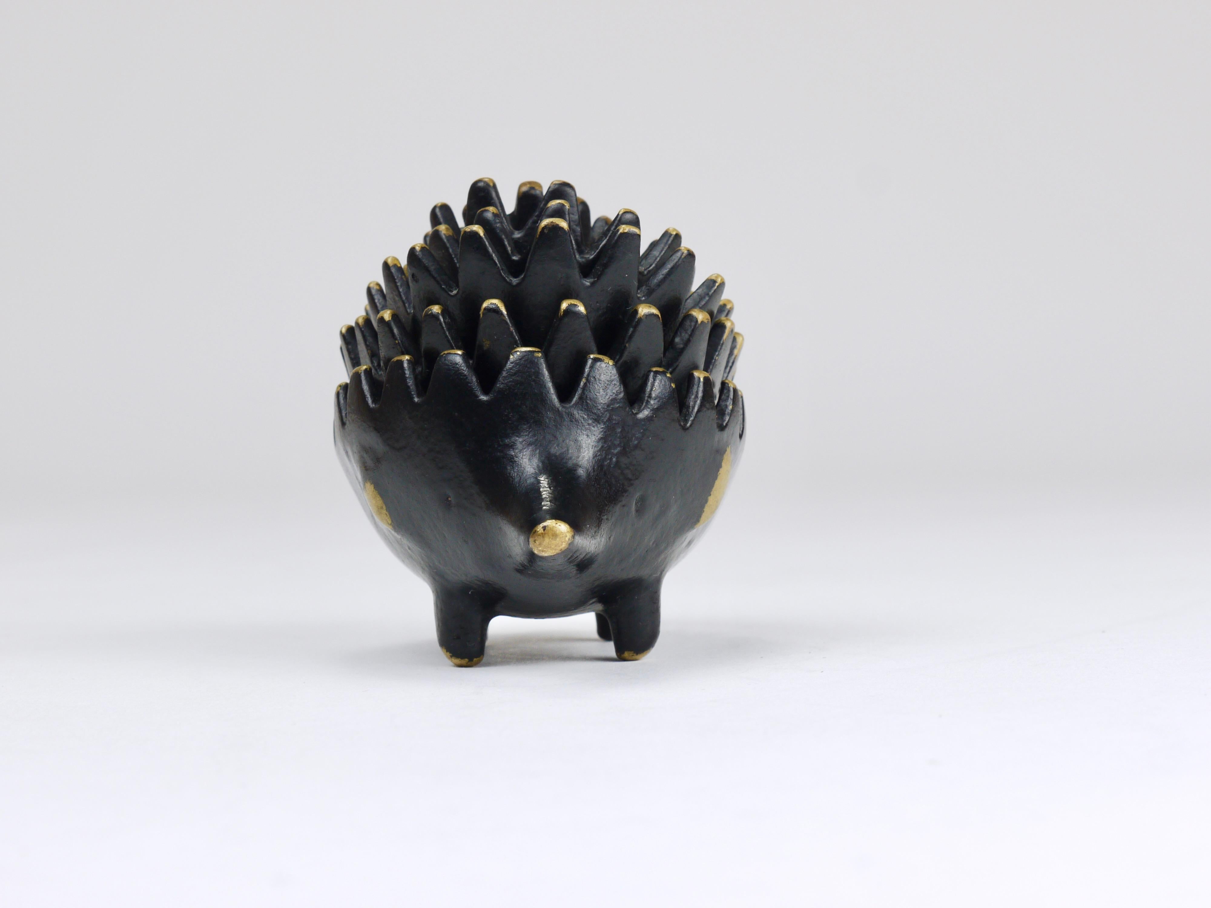 Walter Bosse Hedgehog Stackable Brass Ashtrays, Herta Baller, Austria, 1950s For Sale 3