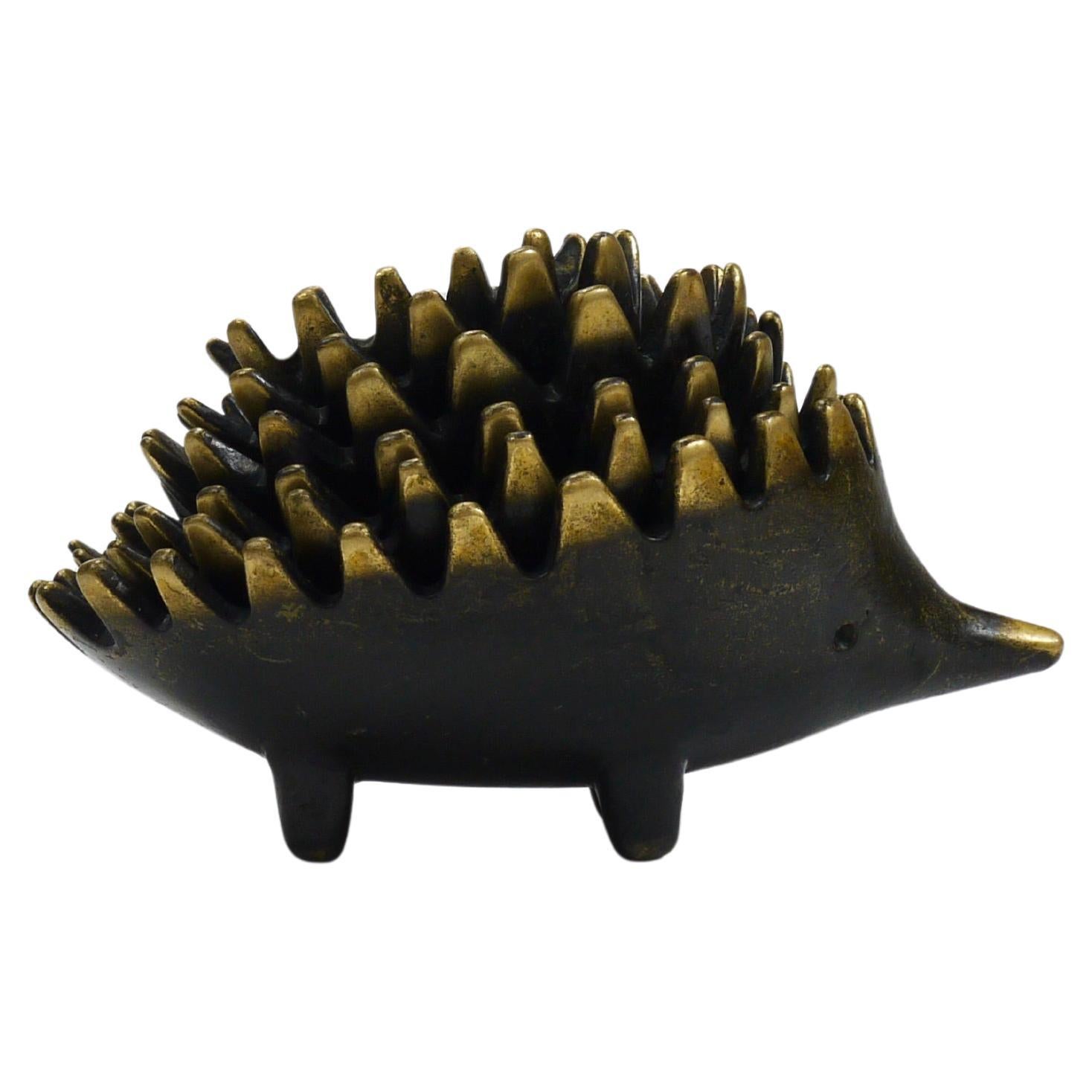 Walter Bosse Hedgehog Stackable Brass Ashtrays, Herta Baller, Austria, 1950s