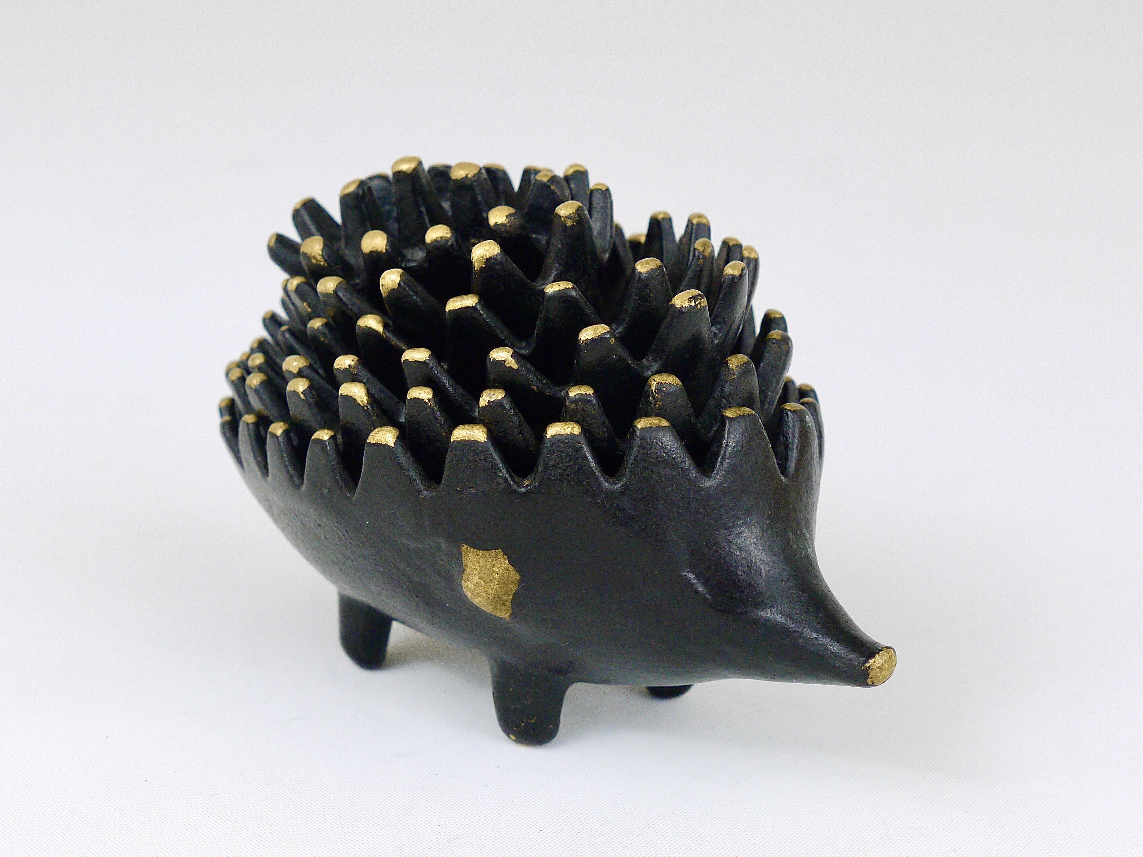 Walter Bosse Hedgehog Stackable Brass Ashtrays, Hertha Baller, Austria, 1950s 4