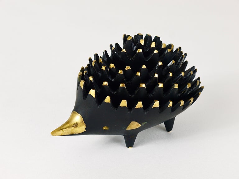 Walter Bosse Hedgehog Stackable Brass Ashtrays, Hertha Baller, Austria, 1950s For Sale 8
