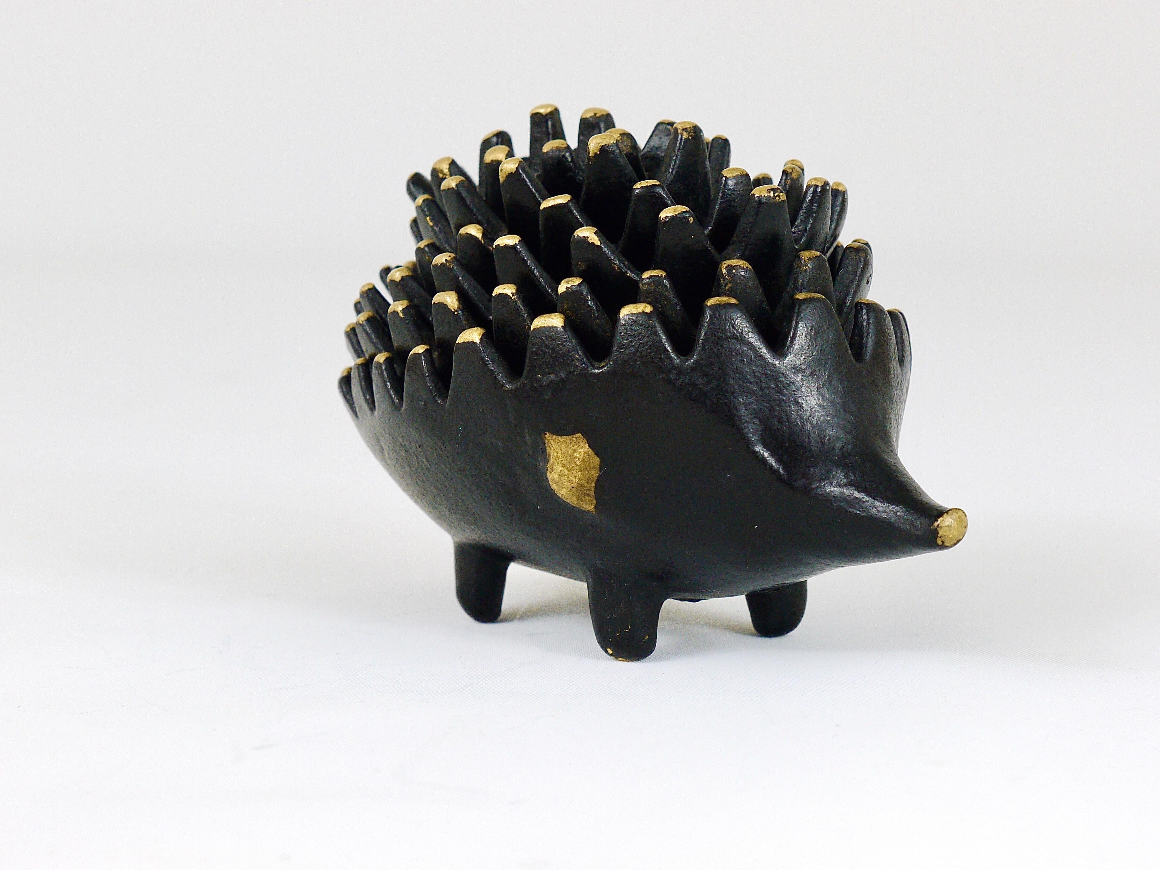 Walter Bosse Hedgehog Stackable Brass Ashtrays, Hertha Baller, Austria, 1950s 10