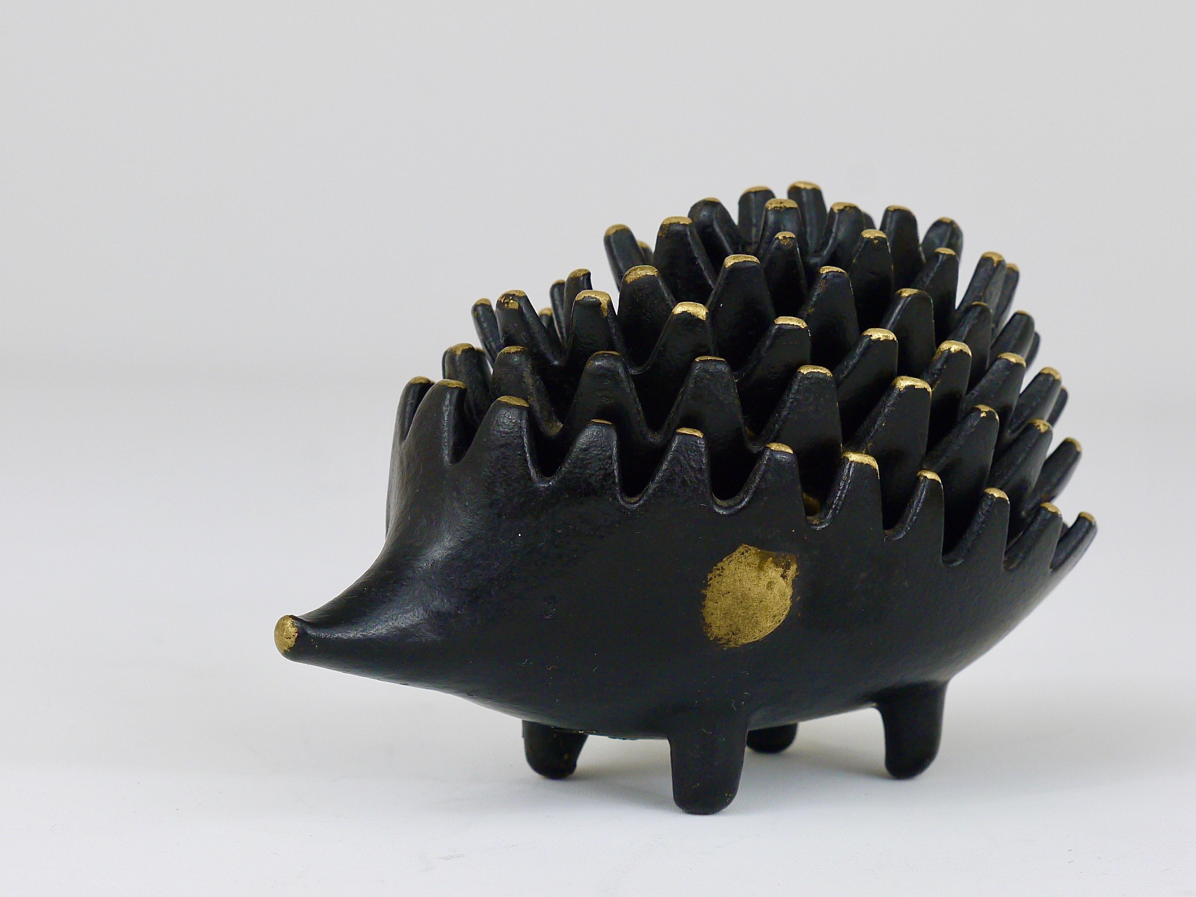 20th Century Walter Bosse Hedgehog Stackable Brass Ashtrays, Hertha Baller, Austria, 1950s