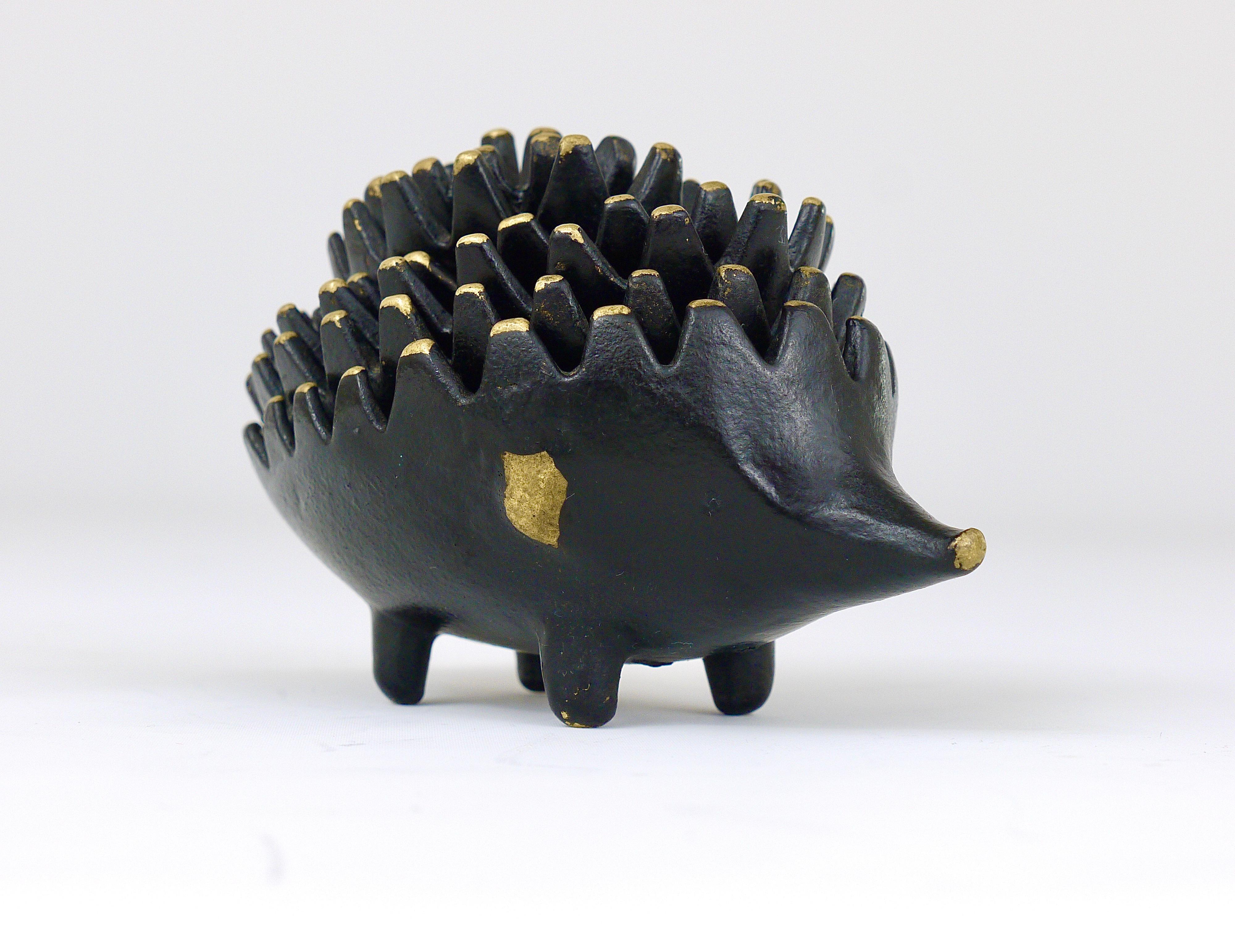 Walter Bosse Hedgehog Stackable Brass Ashtrays, Hertha Baller, Austria, 1950s 1