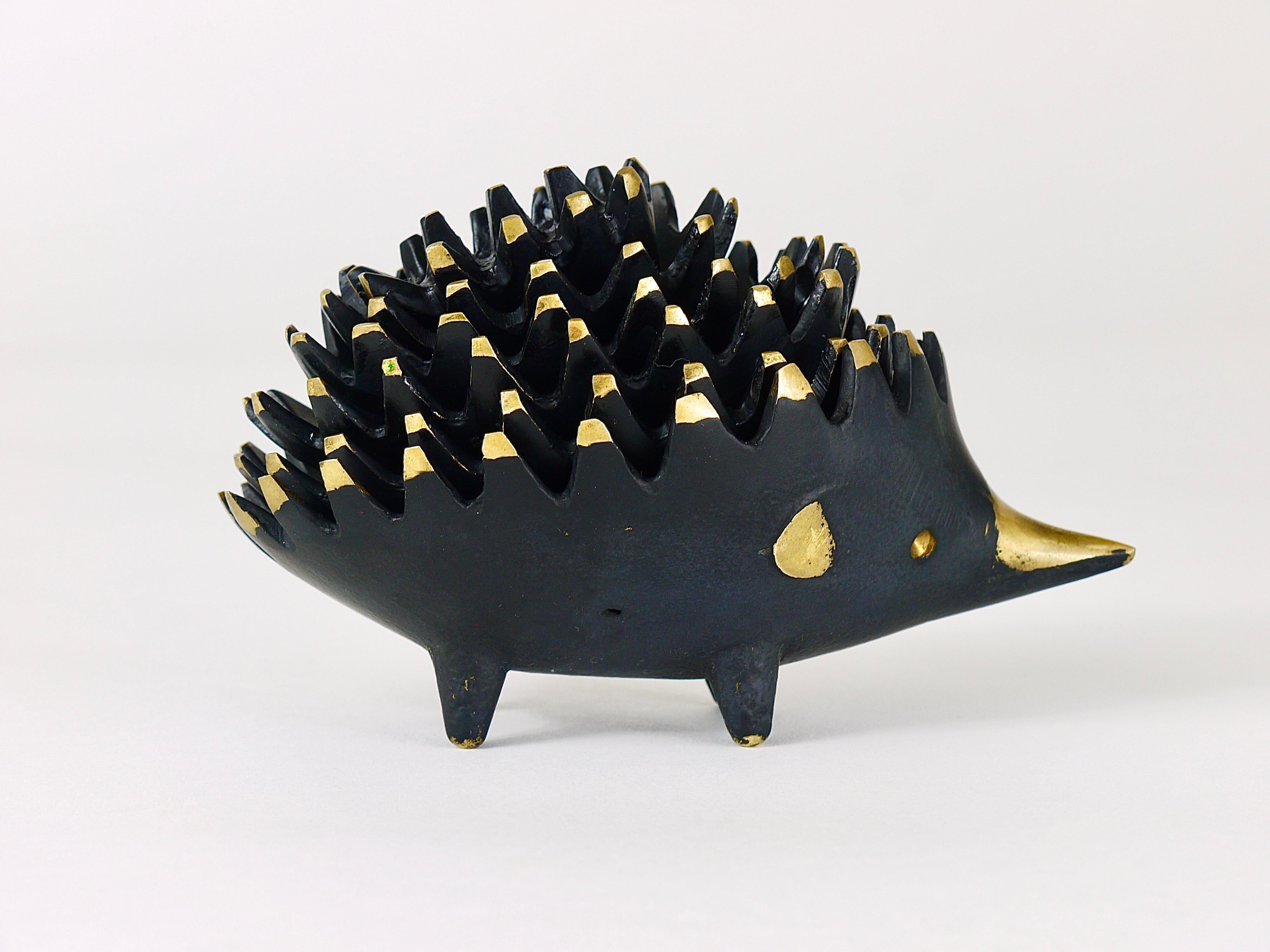 Walter Bosse Hedgehog Stackable Brass Ashtrays, Hertha Baller, Austria, 1950s 1